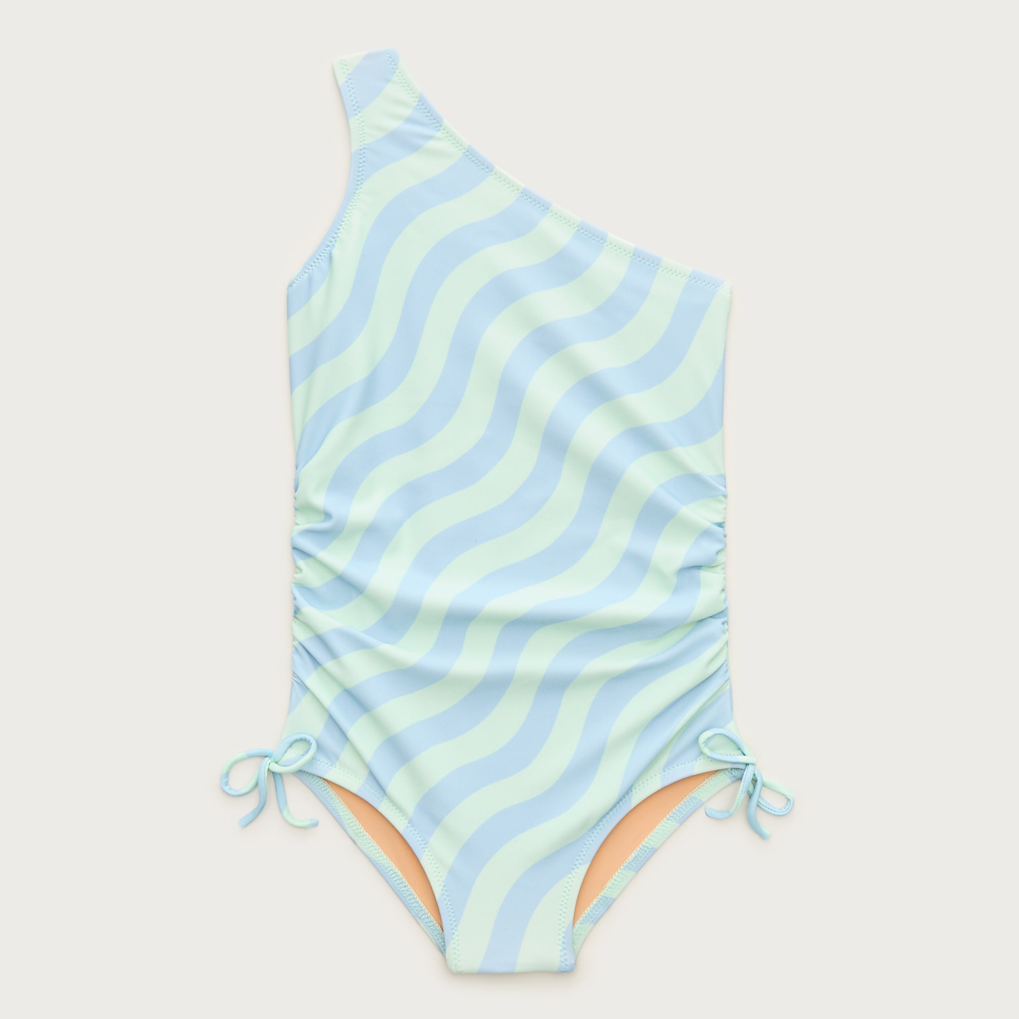 girls Girls' ruched one-shoulder one-piece swimsuit