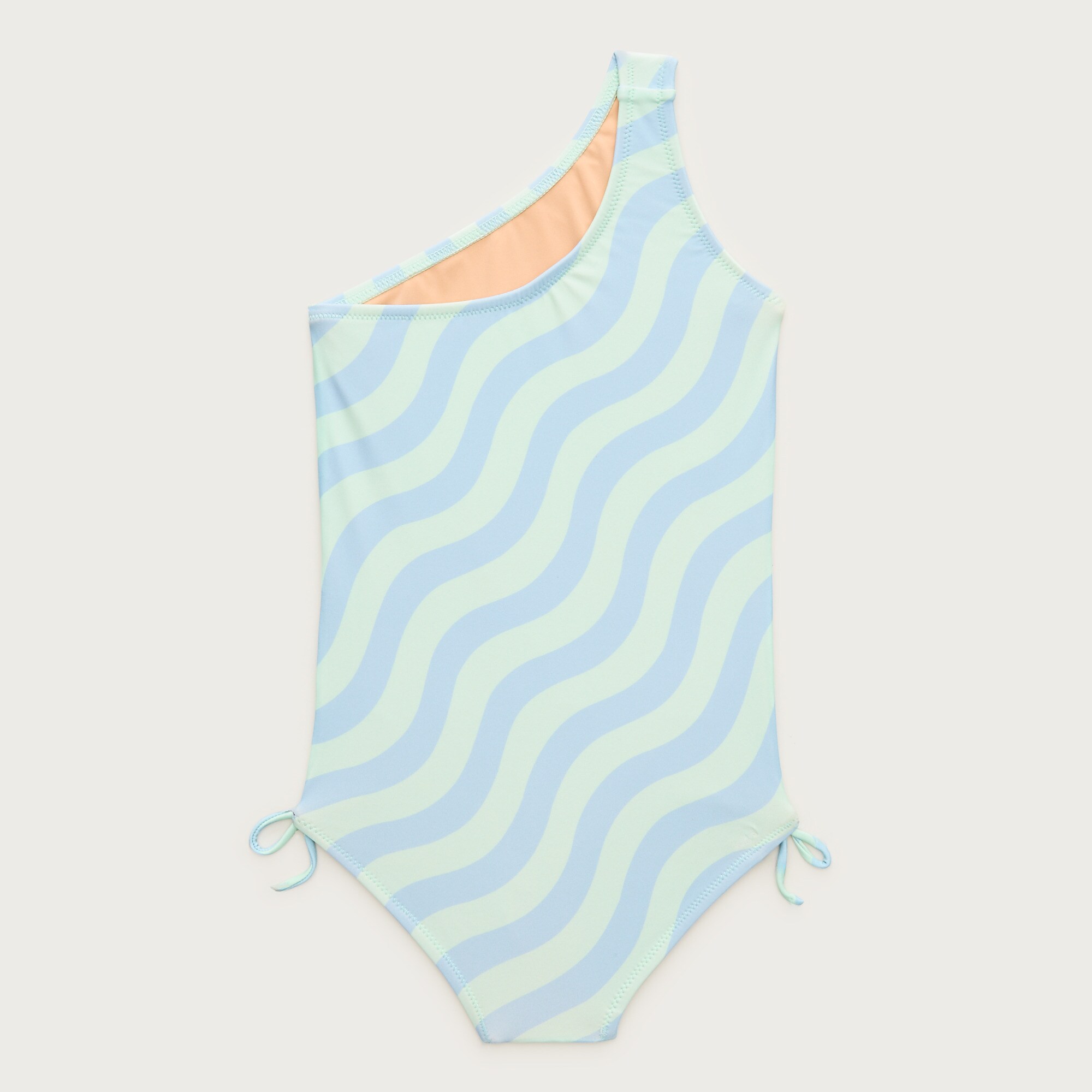Girls' ruched one-shoulder one-piece swimsuit