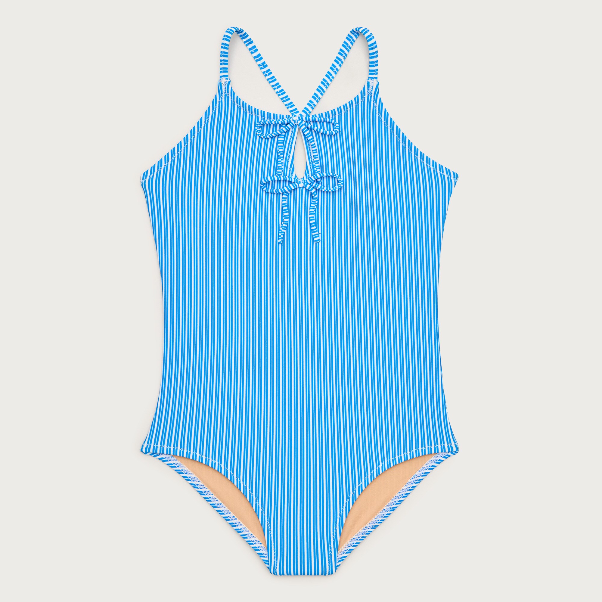  Girls' double-bow one-piece swimsuit
