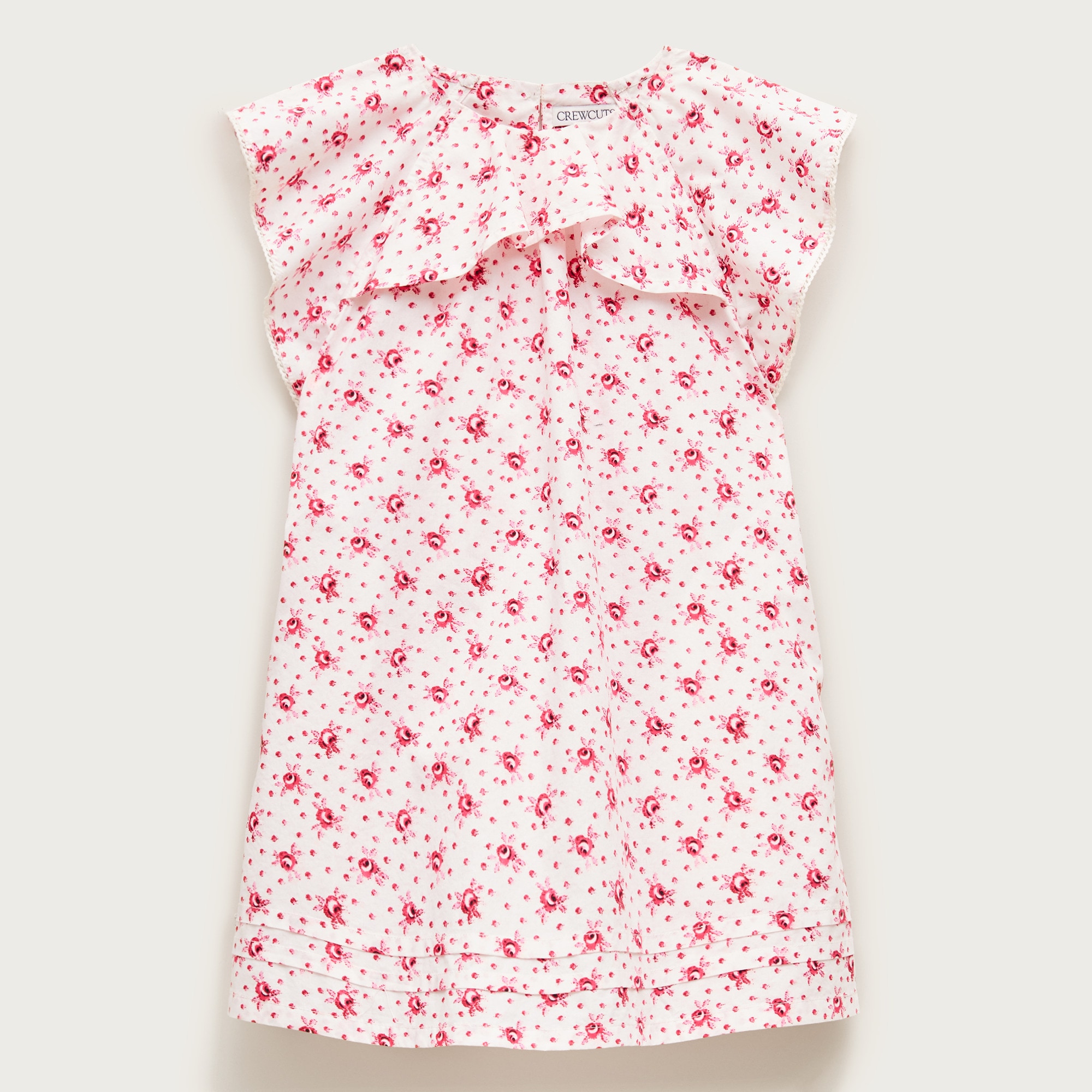 Girls' flutter-sleeve dress in rosette floral