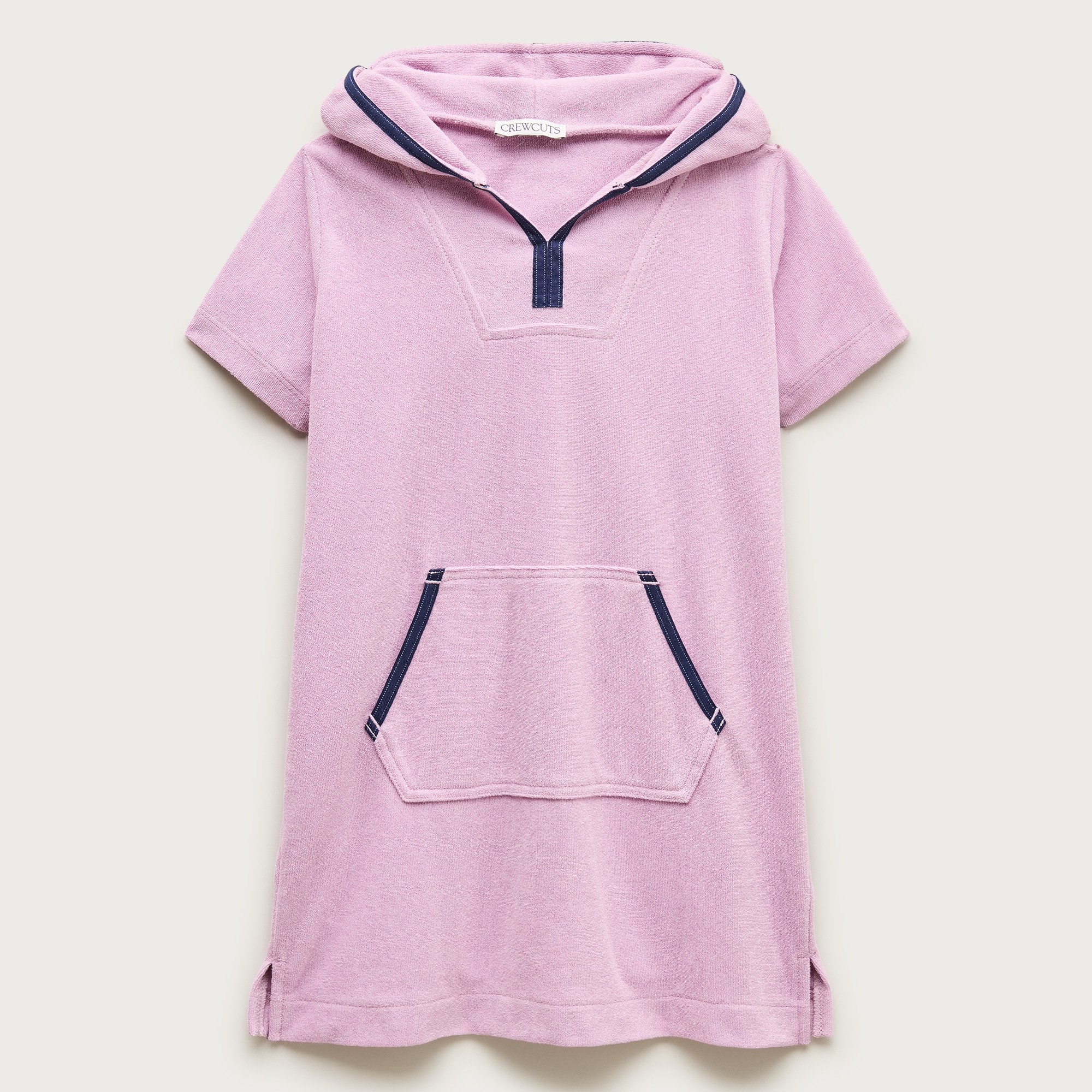 Girls' hooded tunic in towel terry