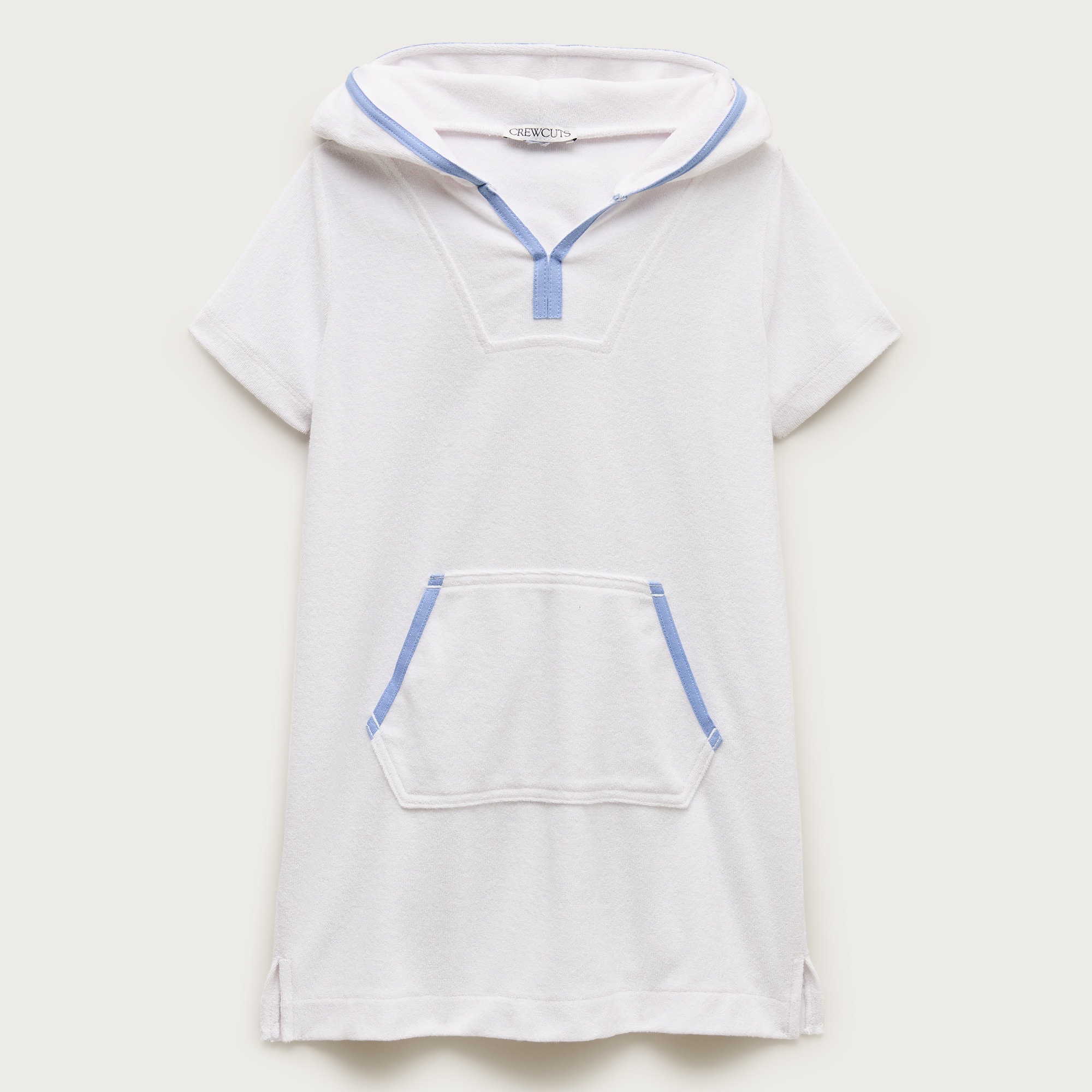 Girls' hooded tunic in towel terry