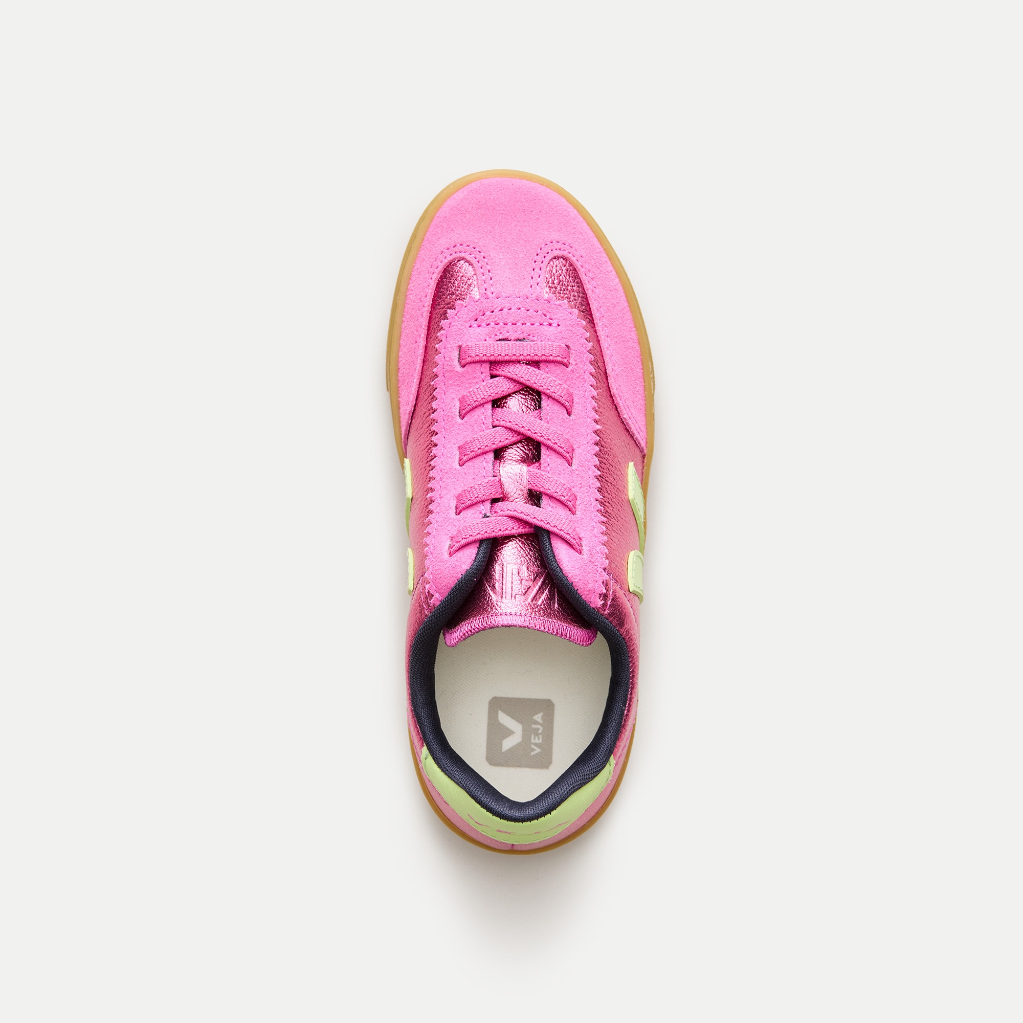 Kids' Veja&trade; volley metallic leather sneakers - thumbnail 6