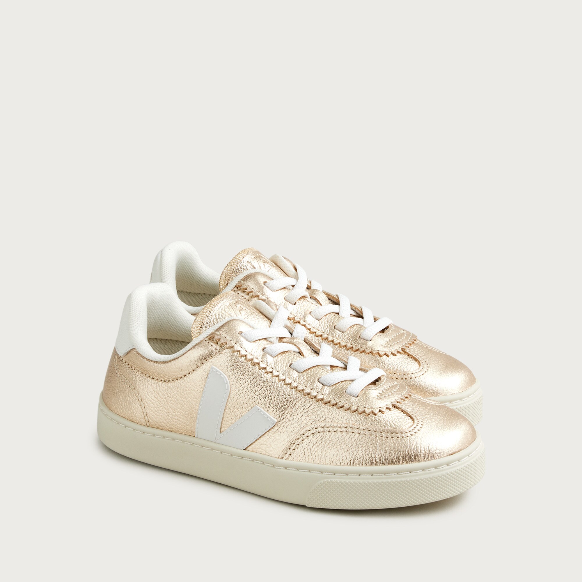 Kids' Veja™ volley metallic leather sneakers