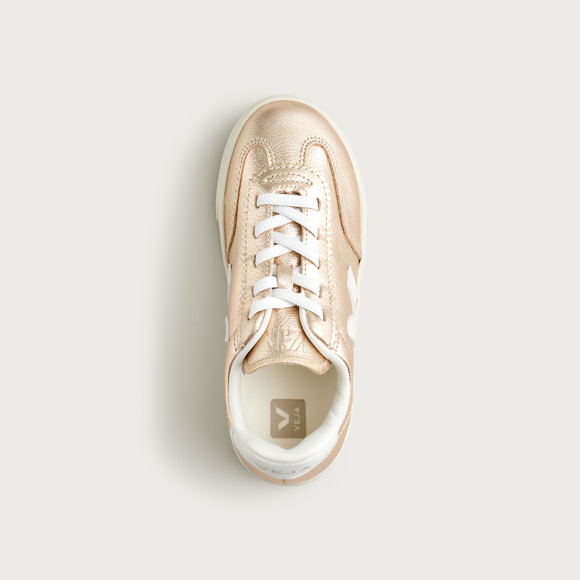 Kids' Veja&trade; volley metallic leather sneakers - thumbnail 4