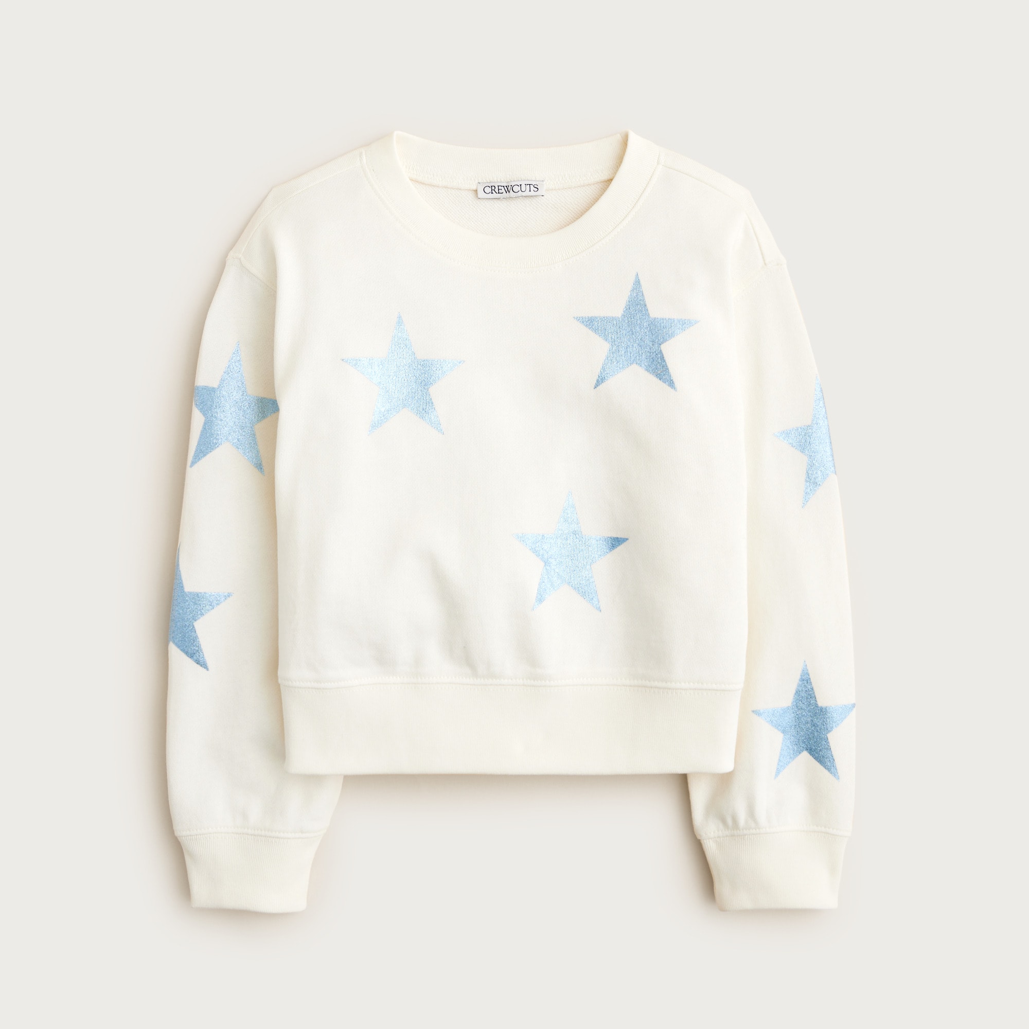 Girls' metallic star crewneck sweatshirt