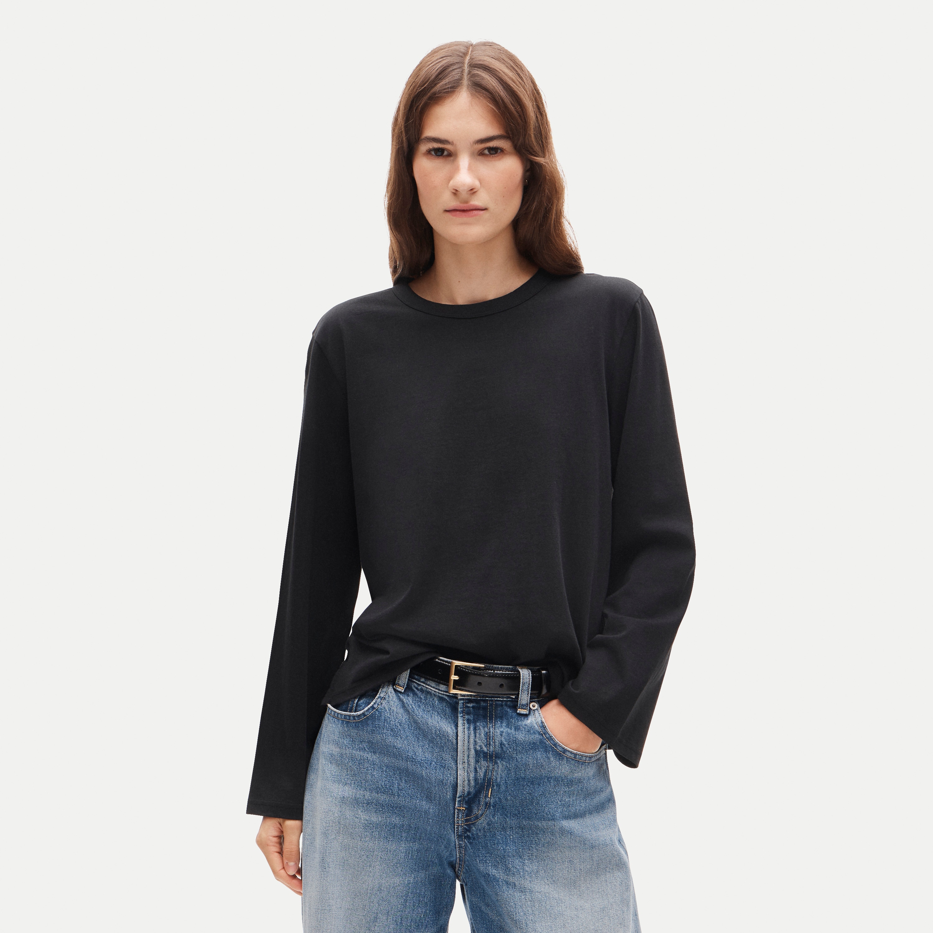 Boyfriend jersey relaxed long-sleeve T-shirt