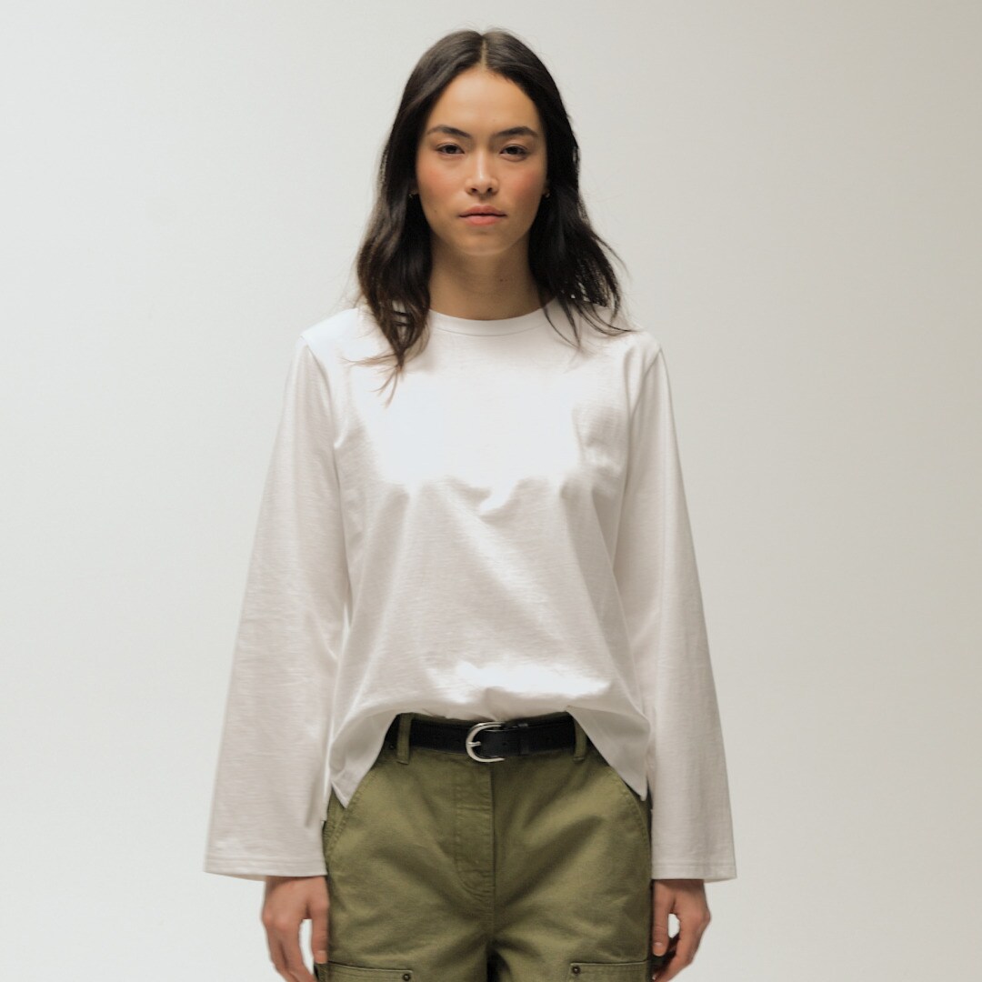 Boyfriend jersey relaxed long-sleeve T-shirt