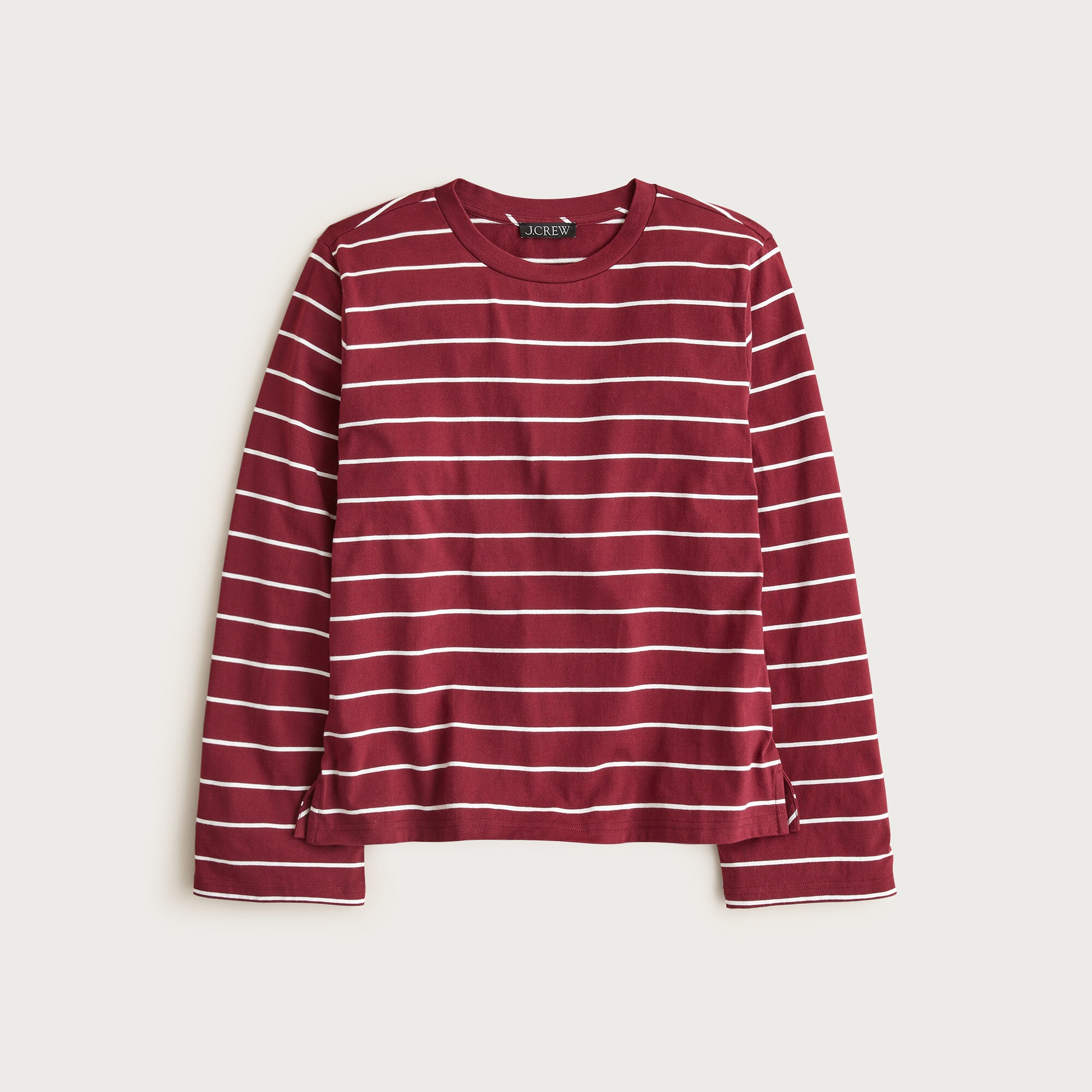 Boyfriend jersey relaxed long-sleeve T-shirt in stripe