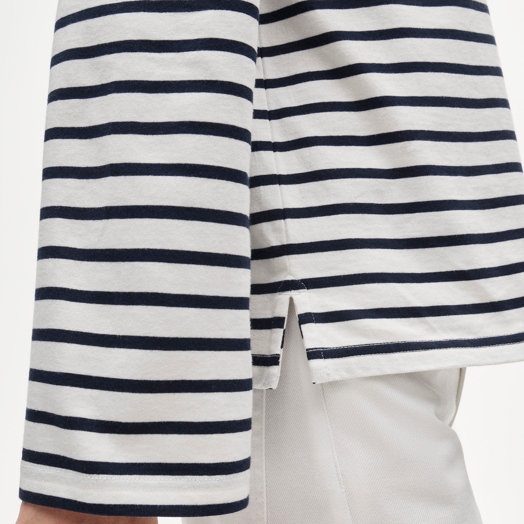 Boyfriend jersey relaxed long-sleeve T-shirt in stripe