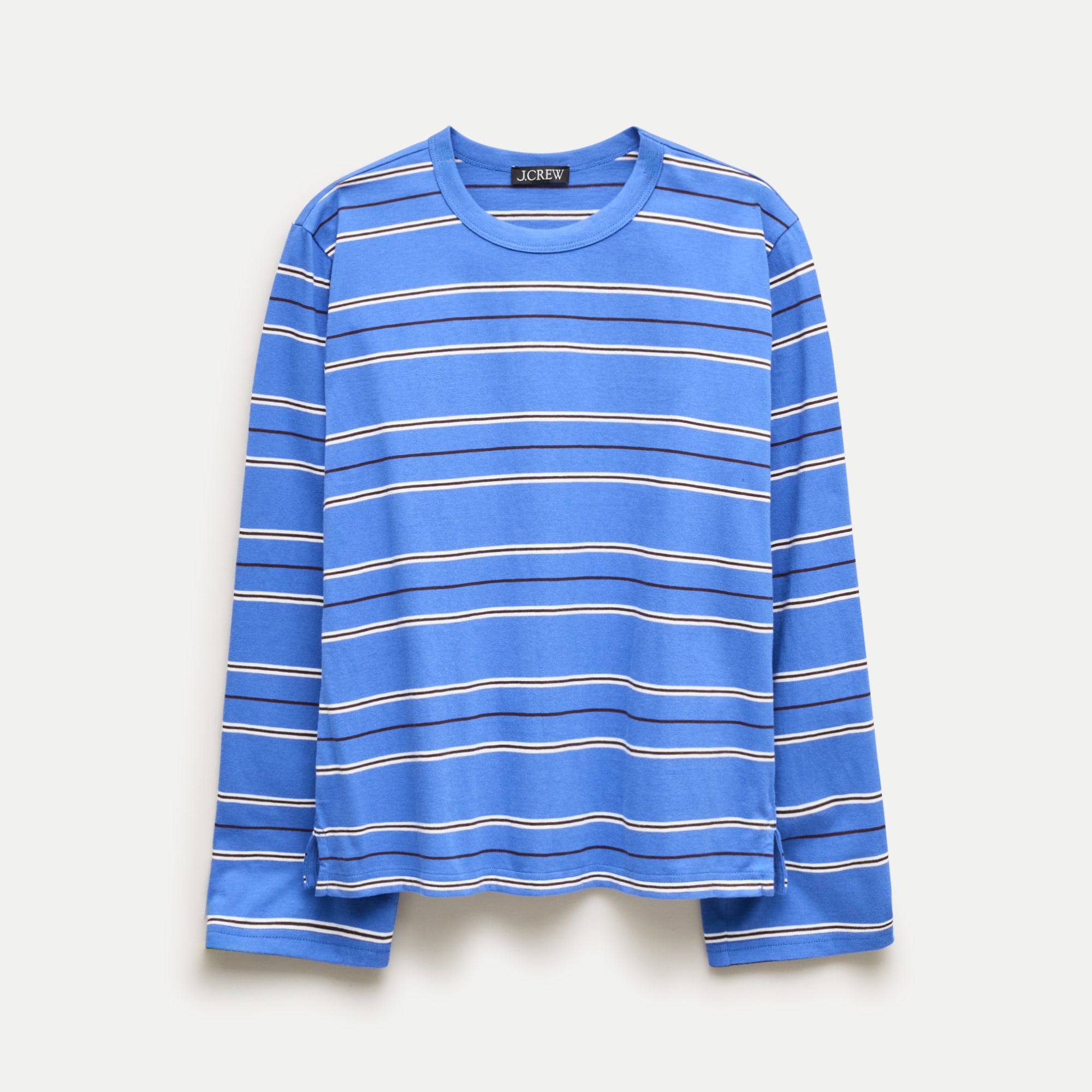 Boyfriend jersey relaxed long-sleeve T-shirt in stripe