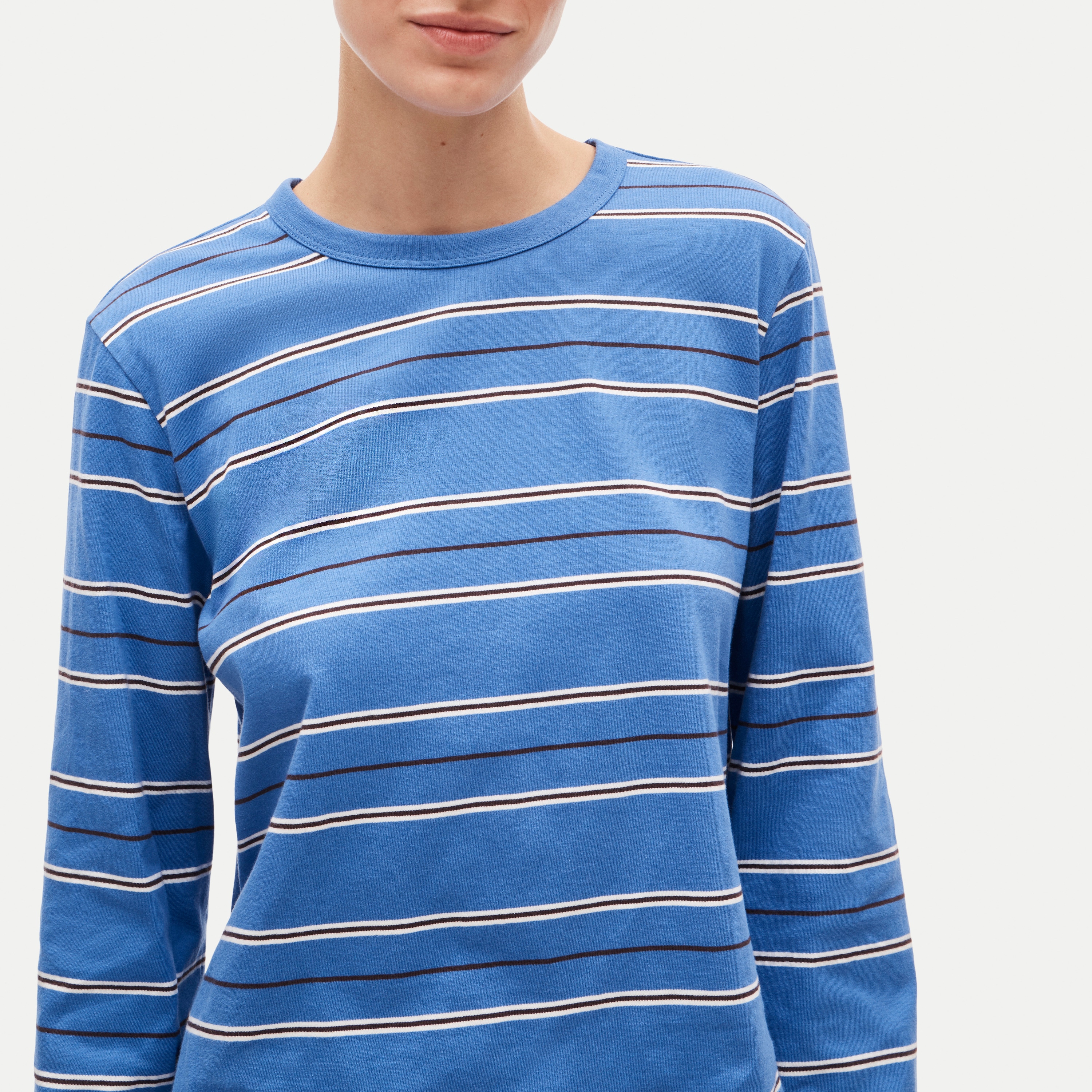Boyfriend jersey relaxed long-sleeve T-shirt in stripe