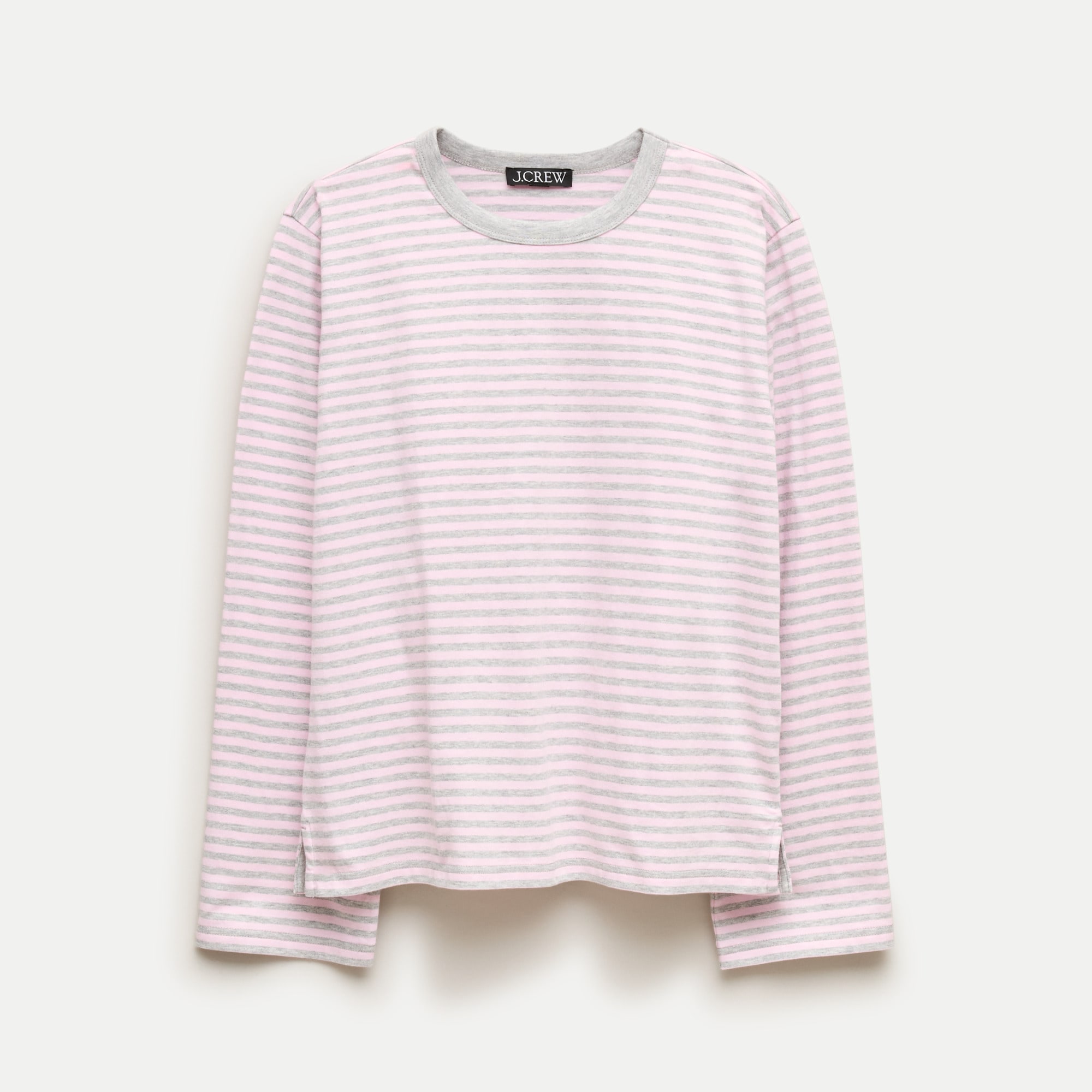 Boyfriend jersey relaxed long-sleeve T-shirt in stripe