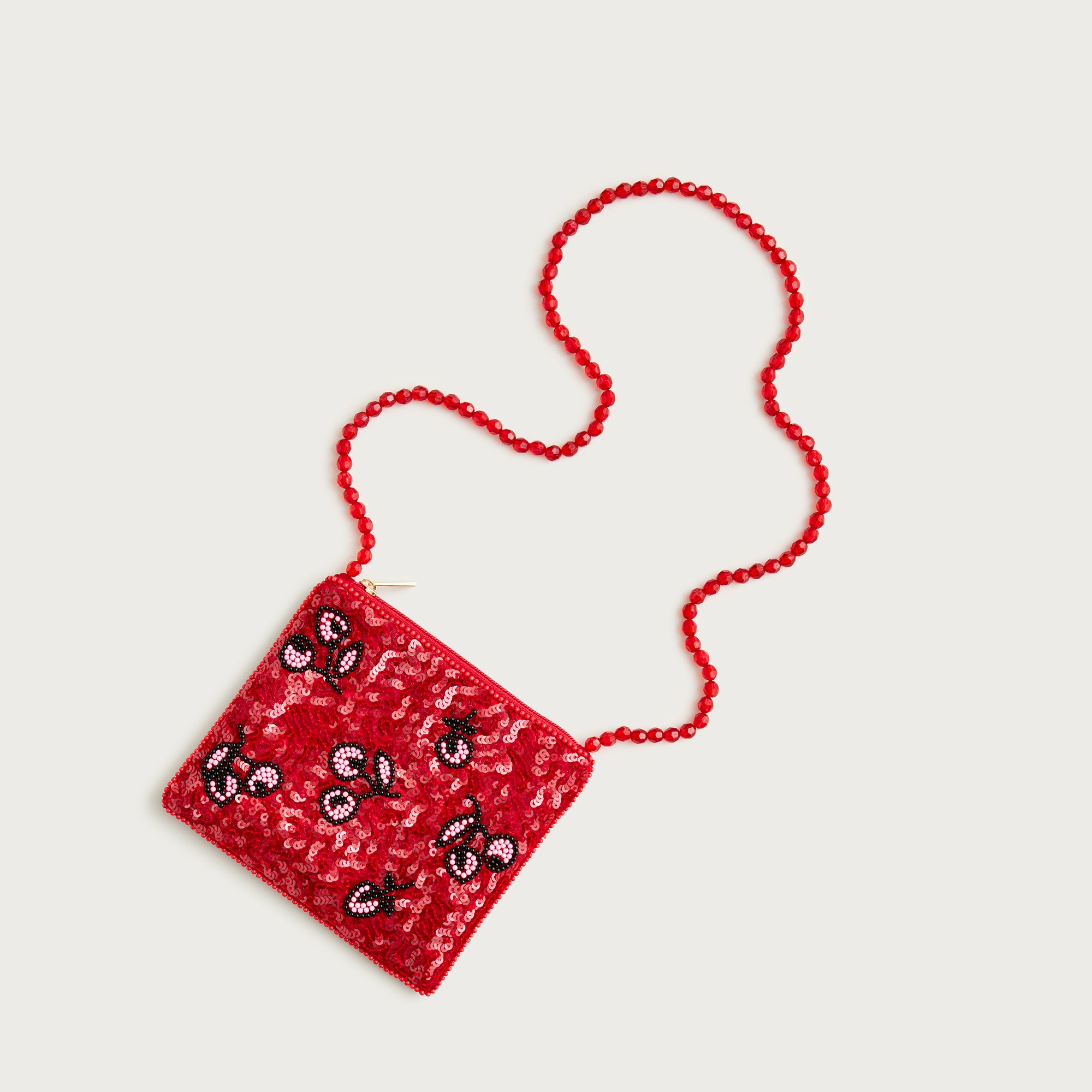 girls Girls' cherry hand-beaded crossbody pouch