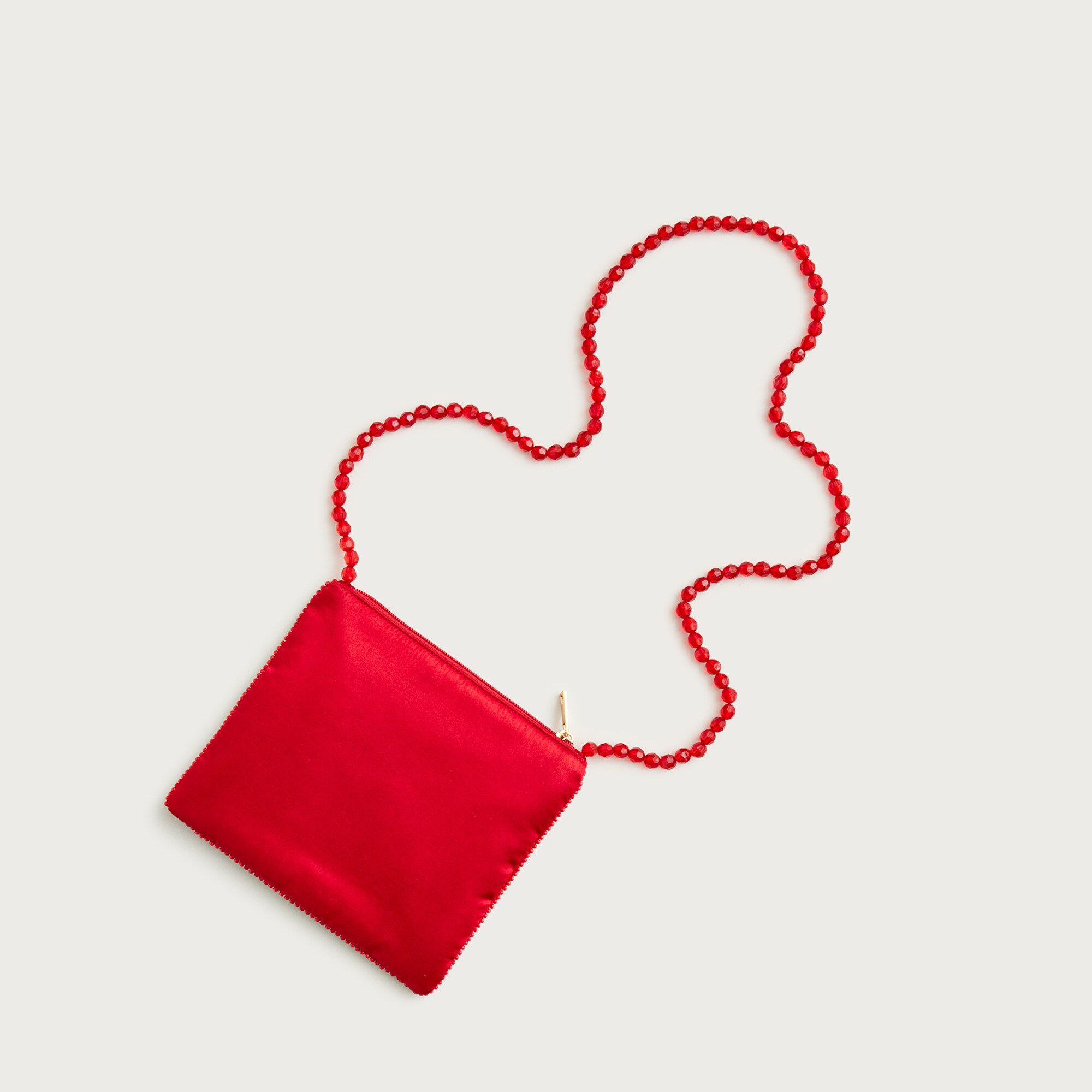 Girls' cherry hand-beaded crossbody pouch