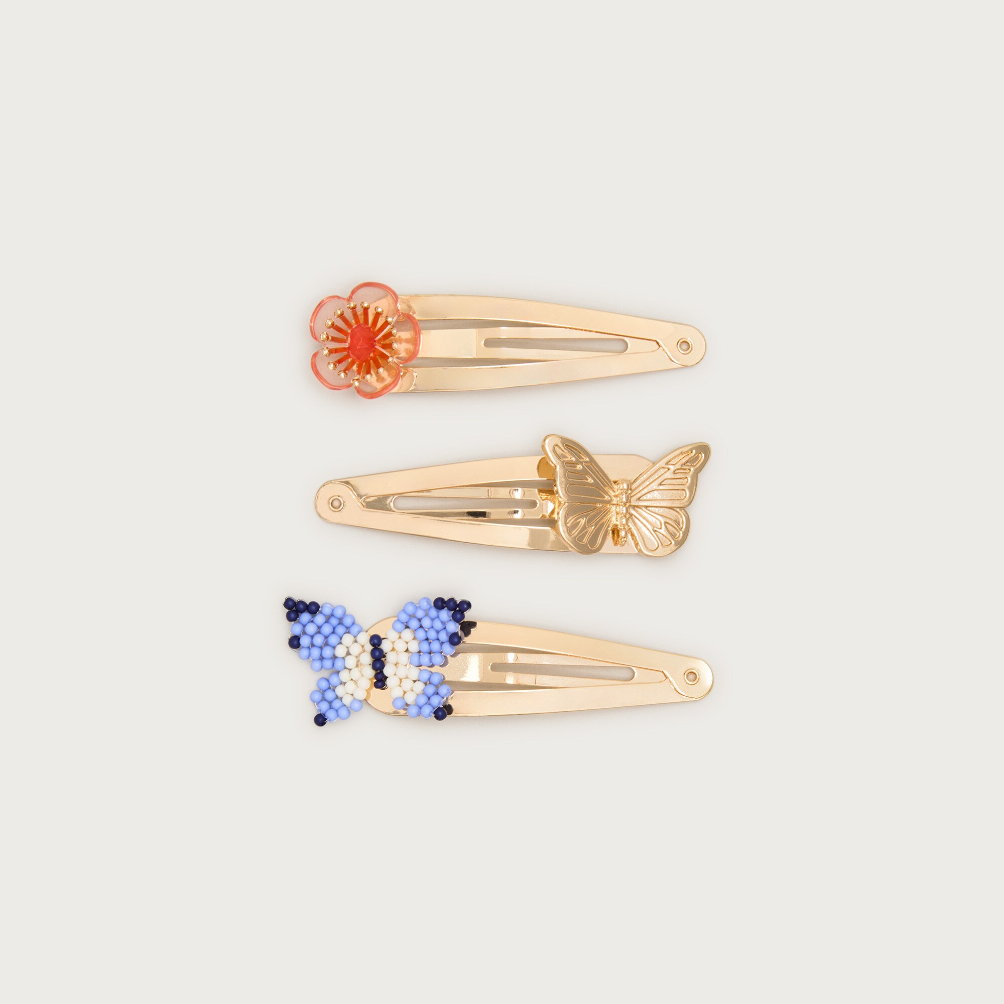 Girls' butterfly hair clips three-pack