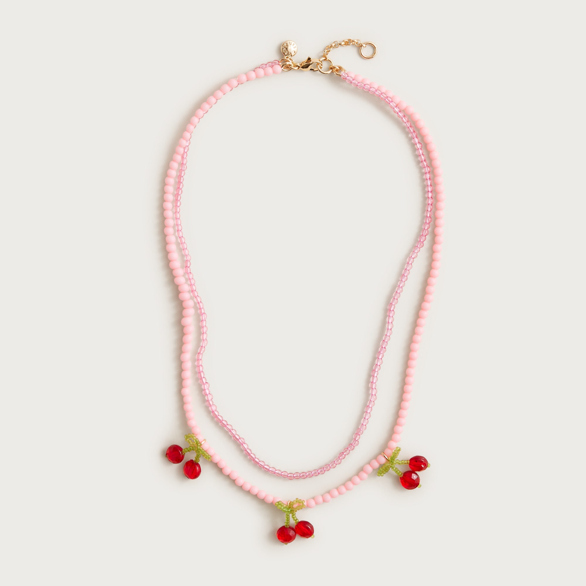 Girls' beaded cherry necklaces set-of-two