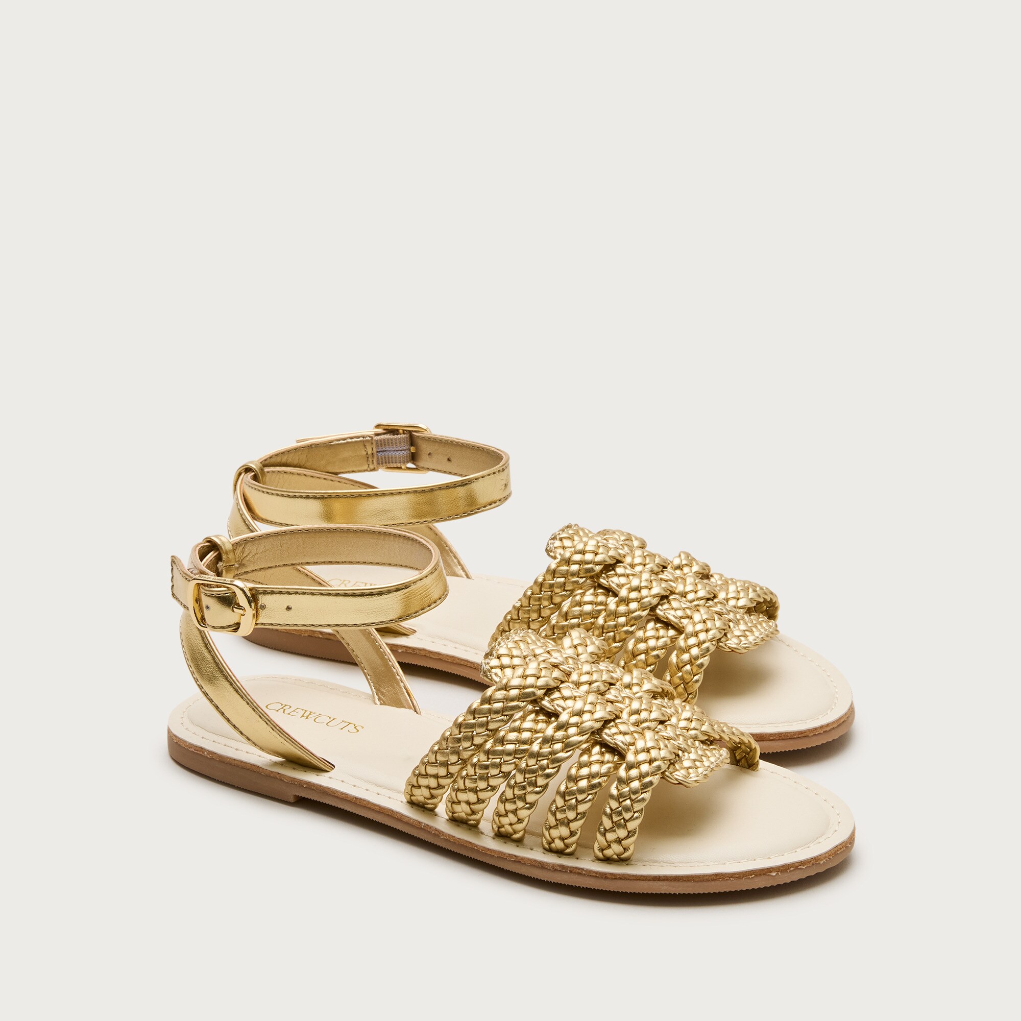 girls Girls' basketweave sandals in metallic