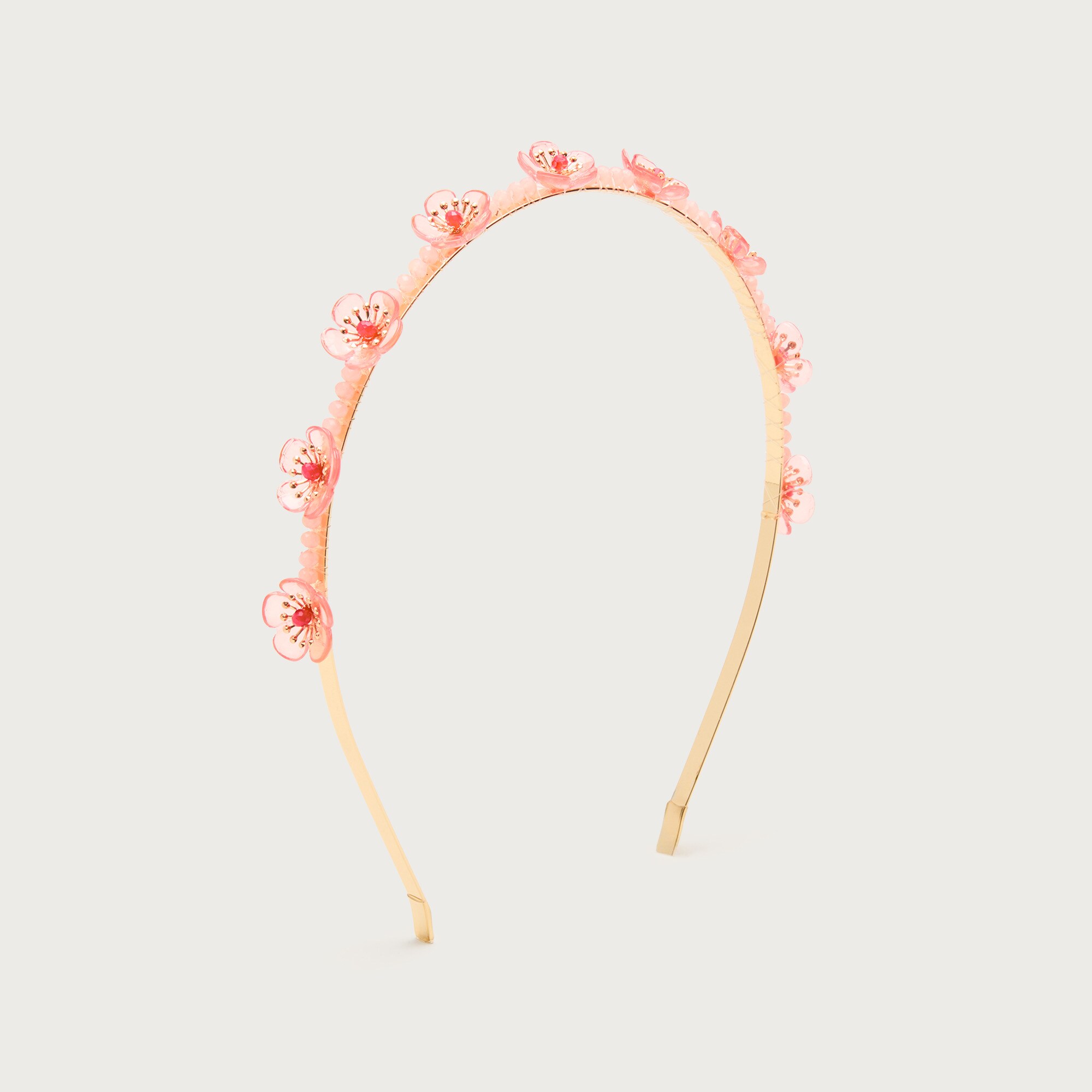 Girls' beaded flower headband