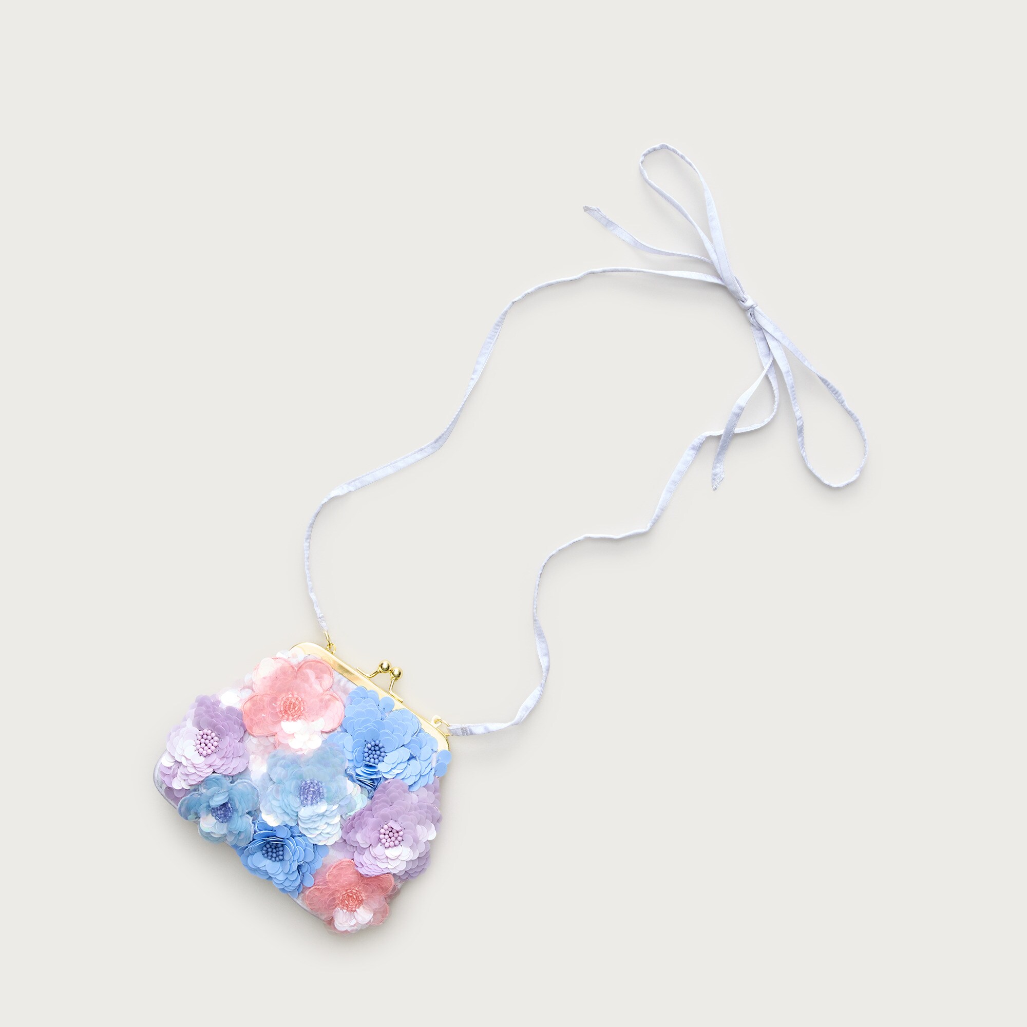 Girls' floral crossbody bag with sequins