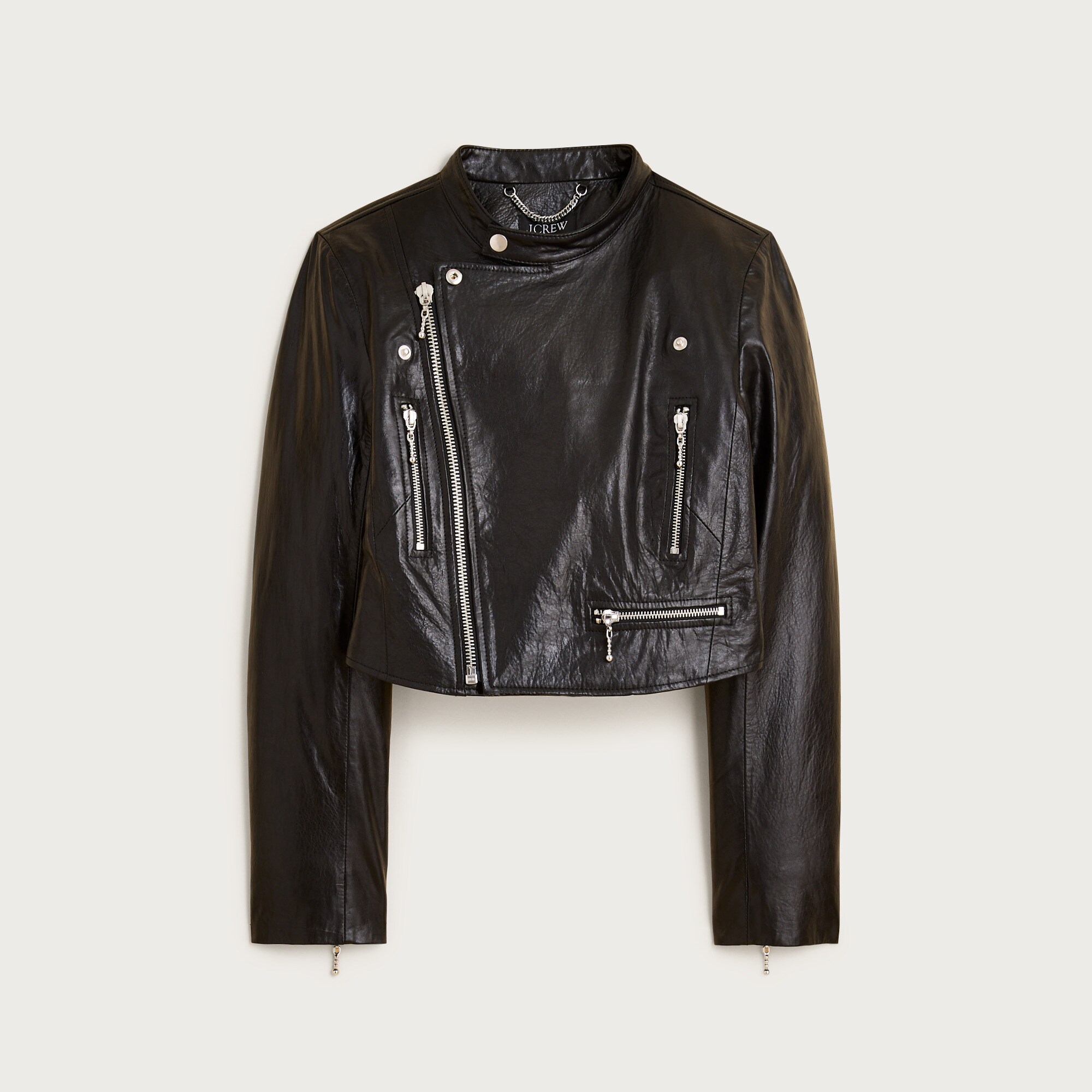 Collection Shrunken Leather Moto Jacket For Women | J.Crew