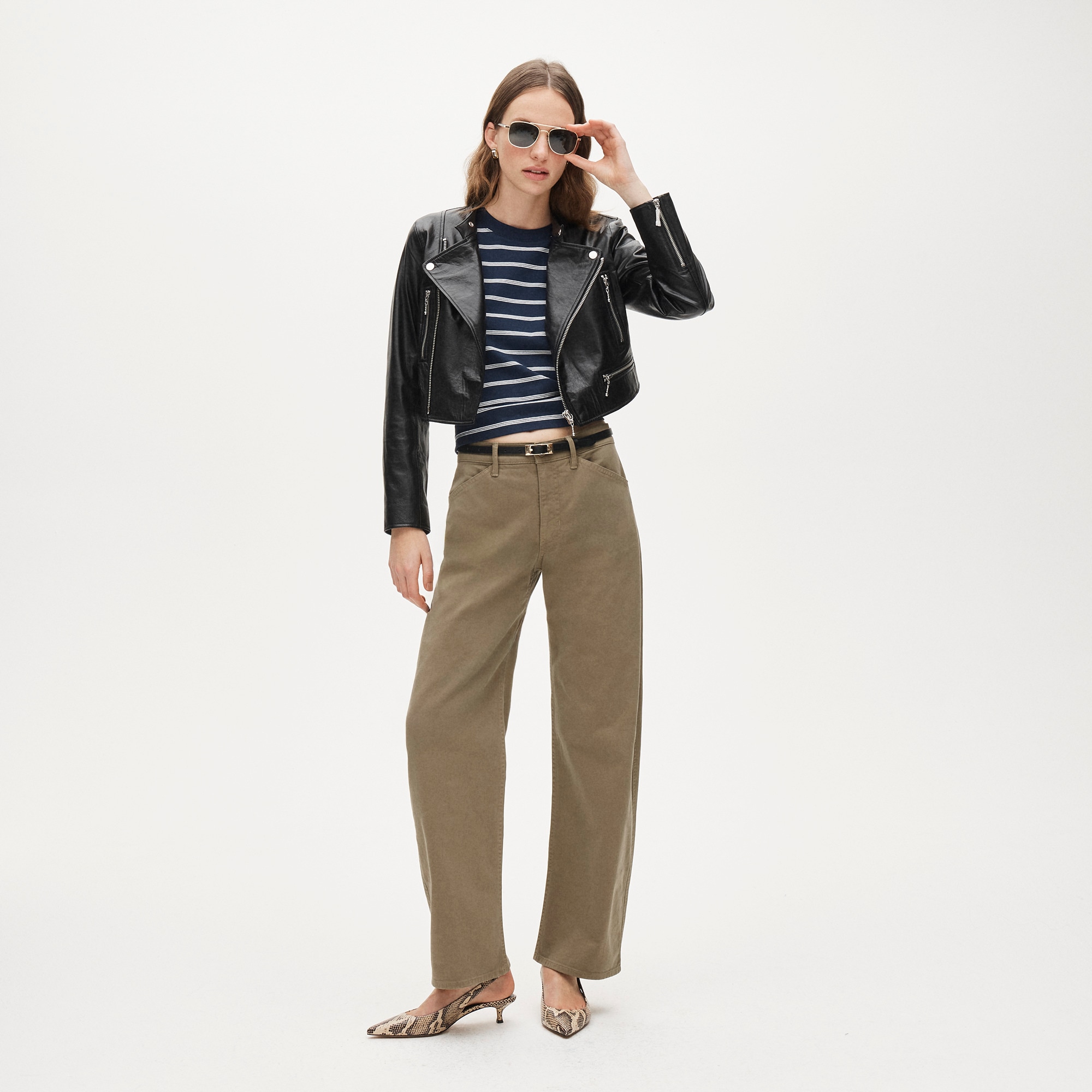 Collection shrunken leather moto jacket - image 3