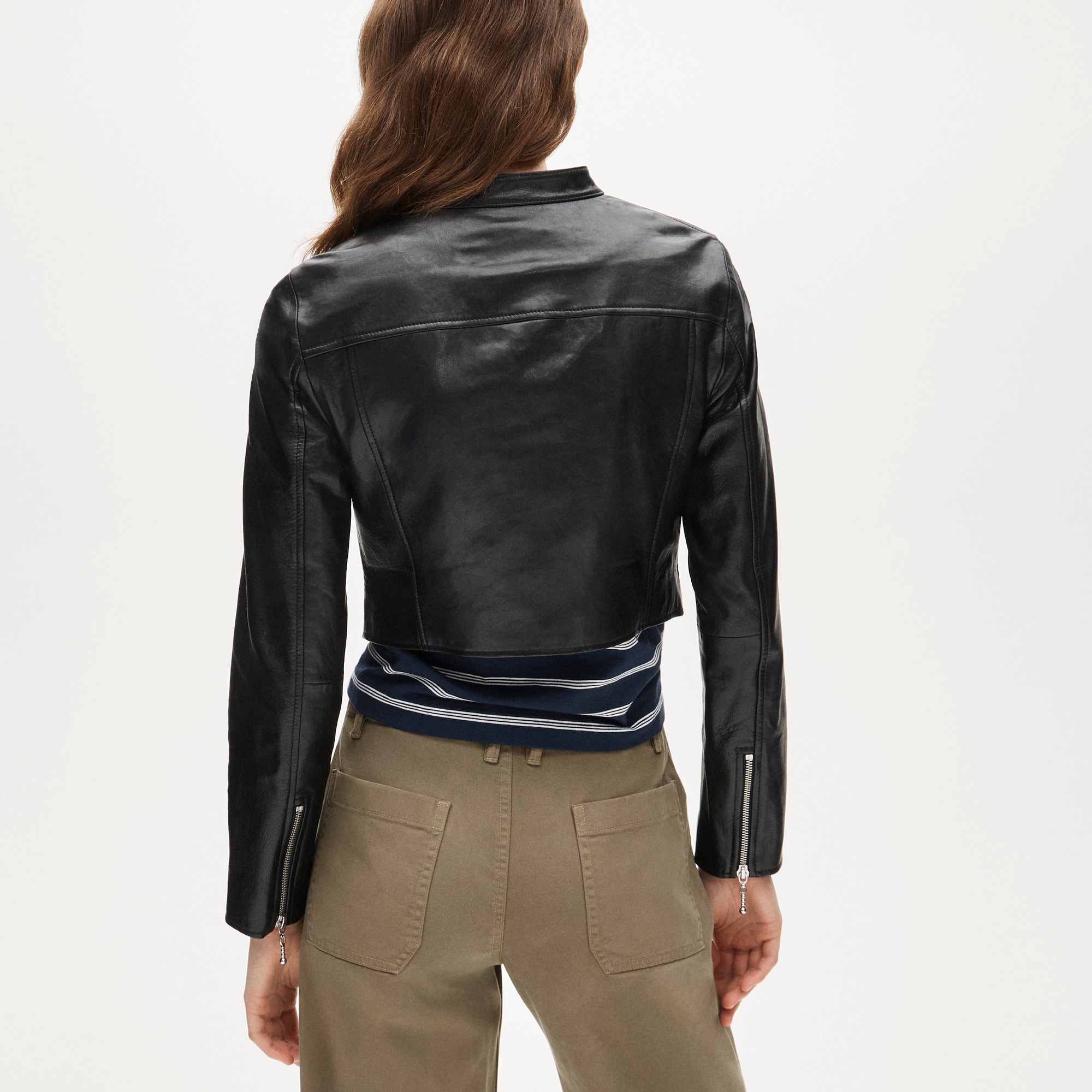 Collection shrunken leather moto jacket - image 5