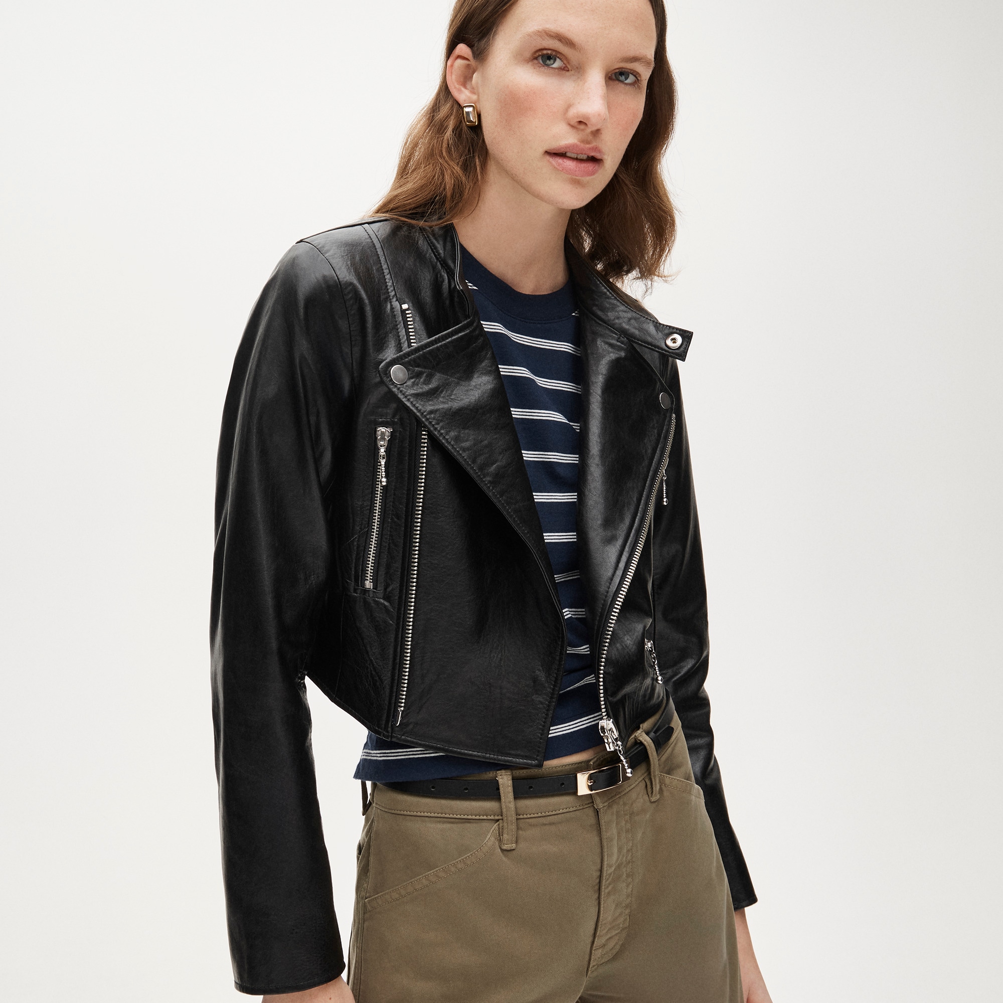 Collection shrunken leather moto jacket - image 2