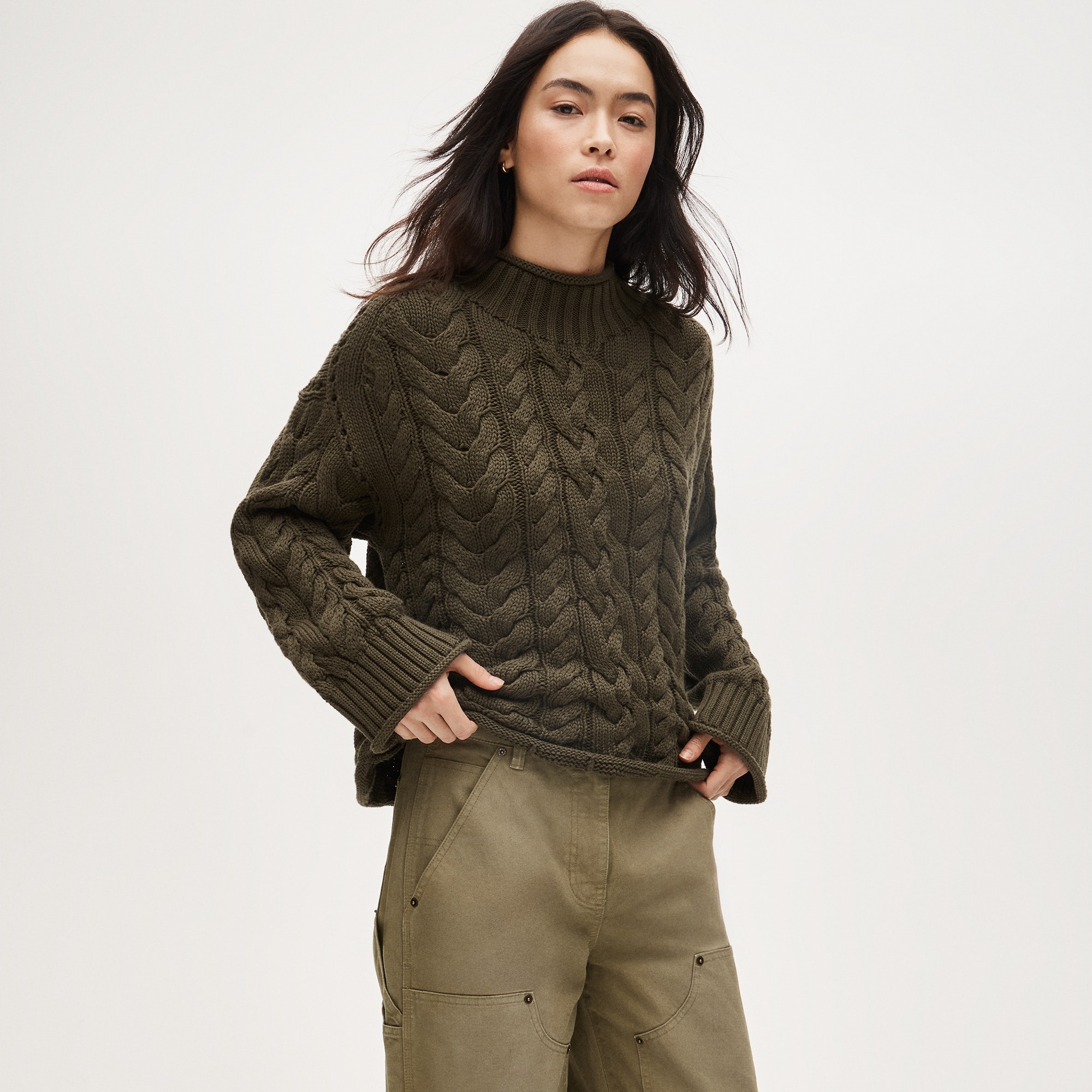 2025 Rollneck™ cable-knit sweater