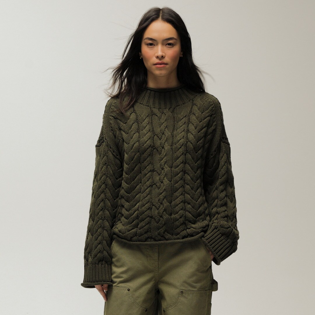 2025 Rollneck&trade; cable-knit sweater