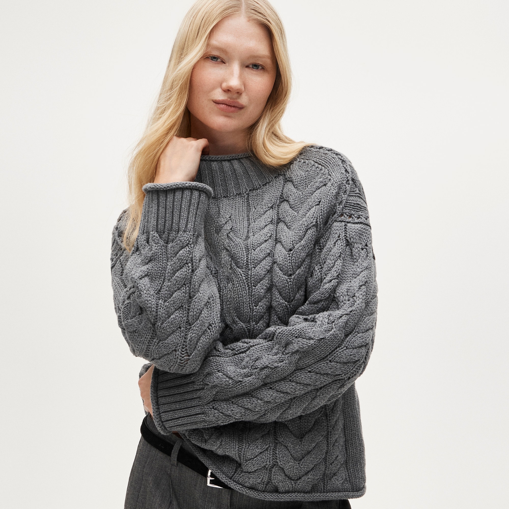womens 2025 Rollneck&trade; cable-knit sweater