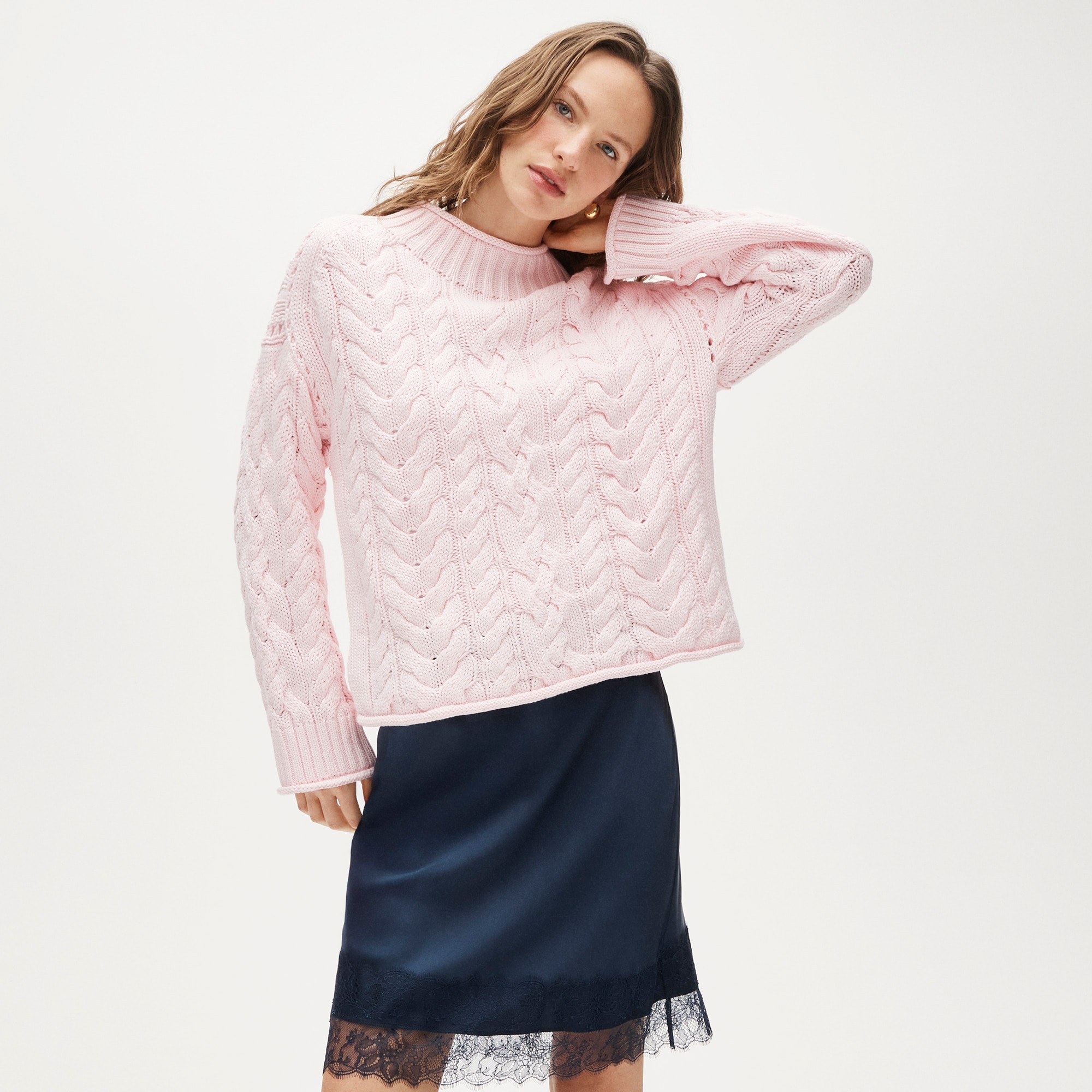 womens 2025 Rollneck&trade; cable-knit sweater