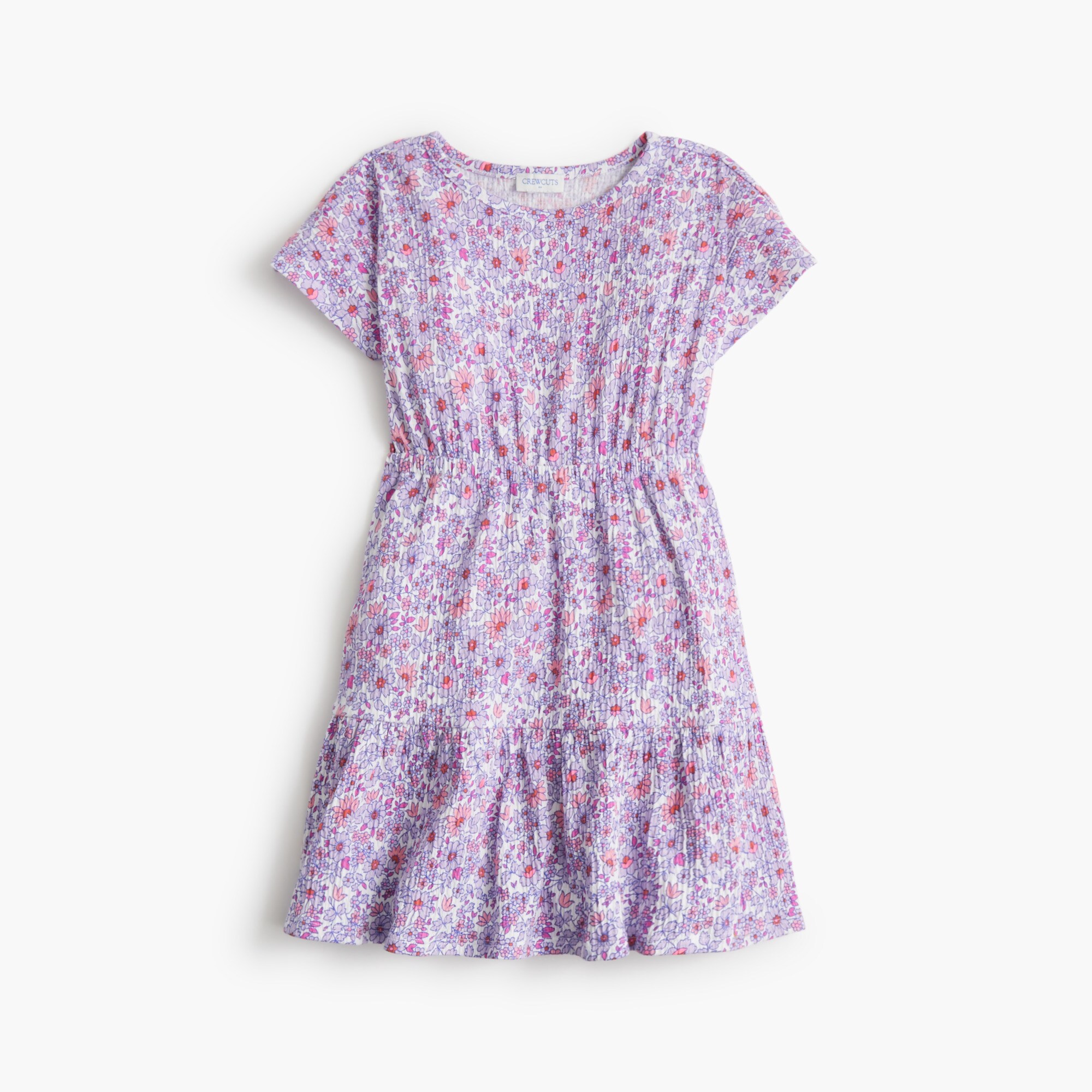 girls' floral crinkle-knit dress for girls