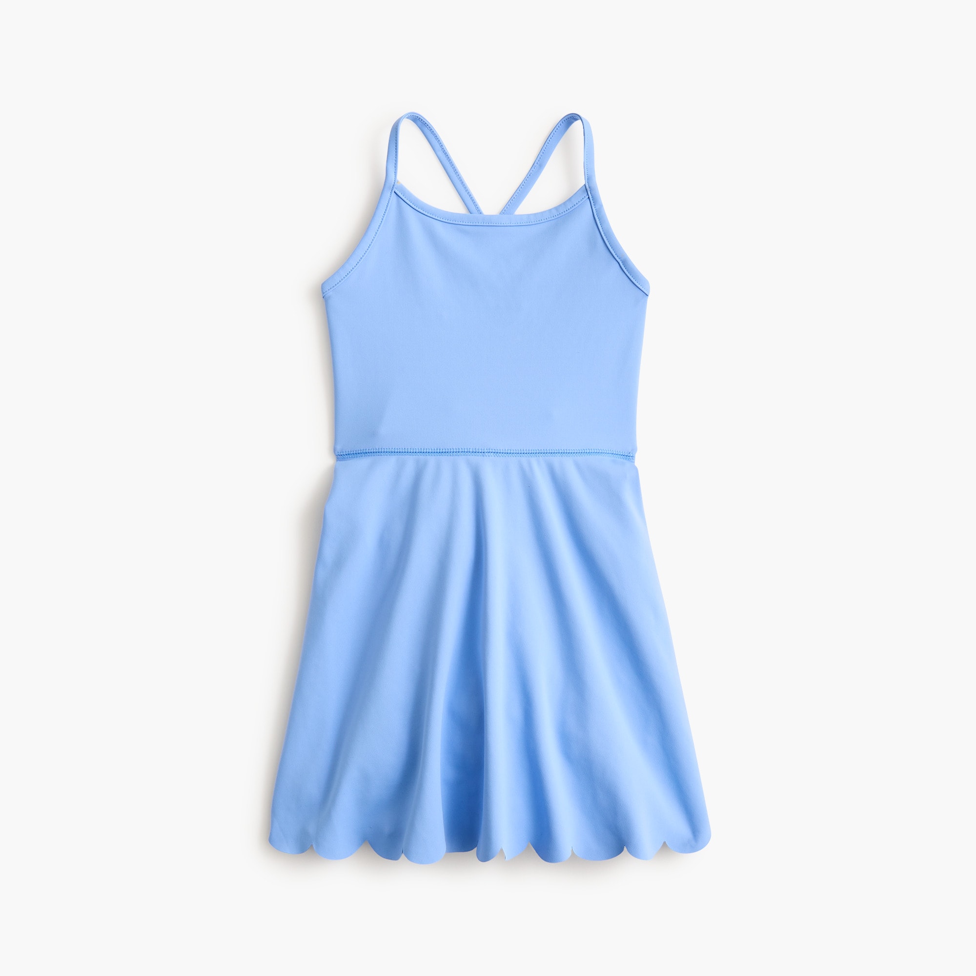 Girls' scallop-hem active dress