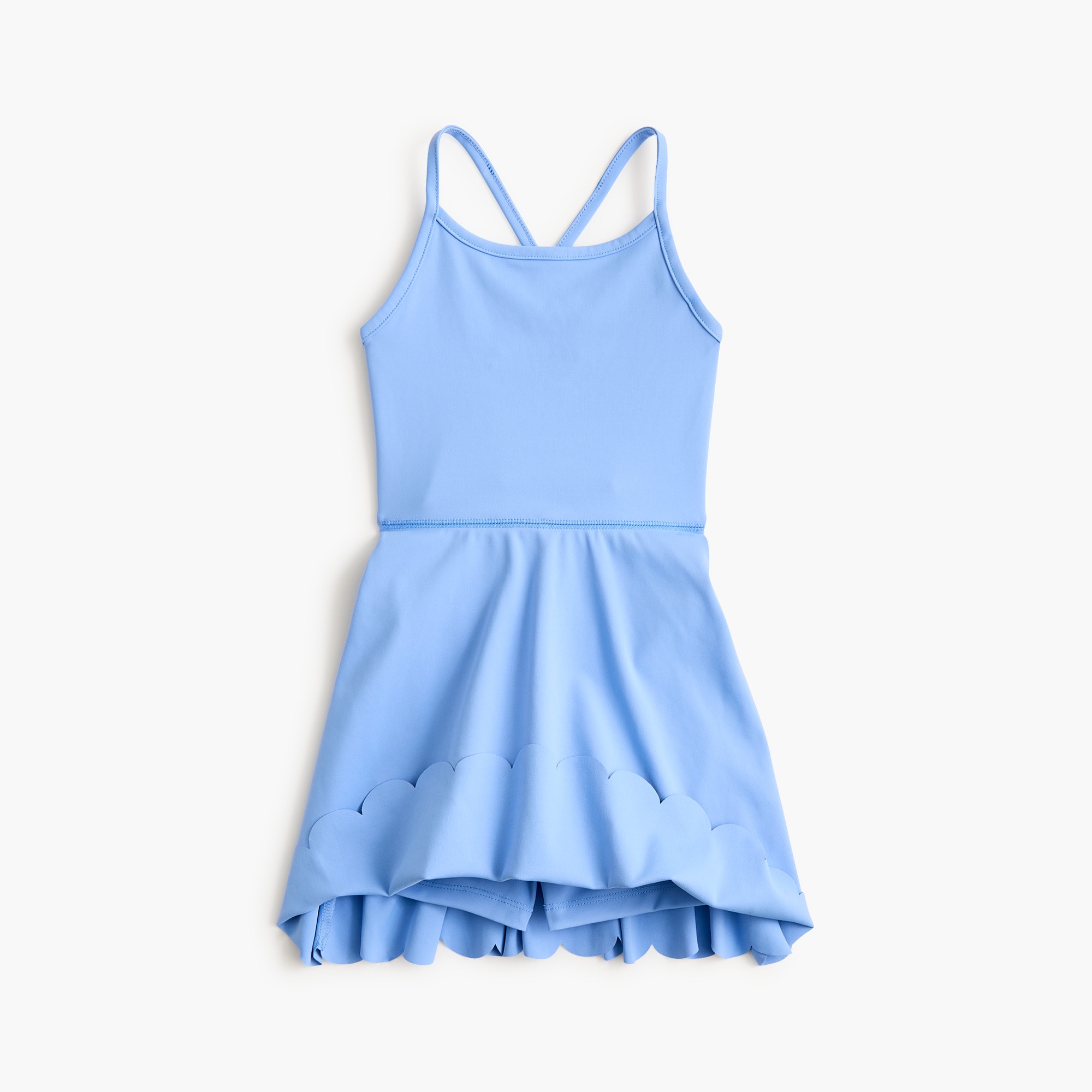 Girls' scallop-hem active dress