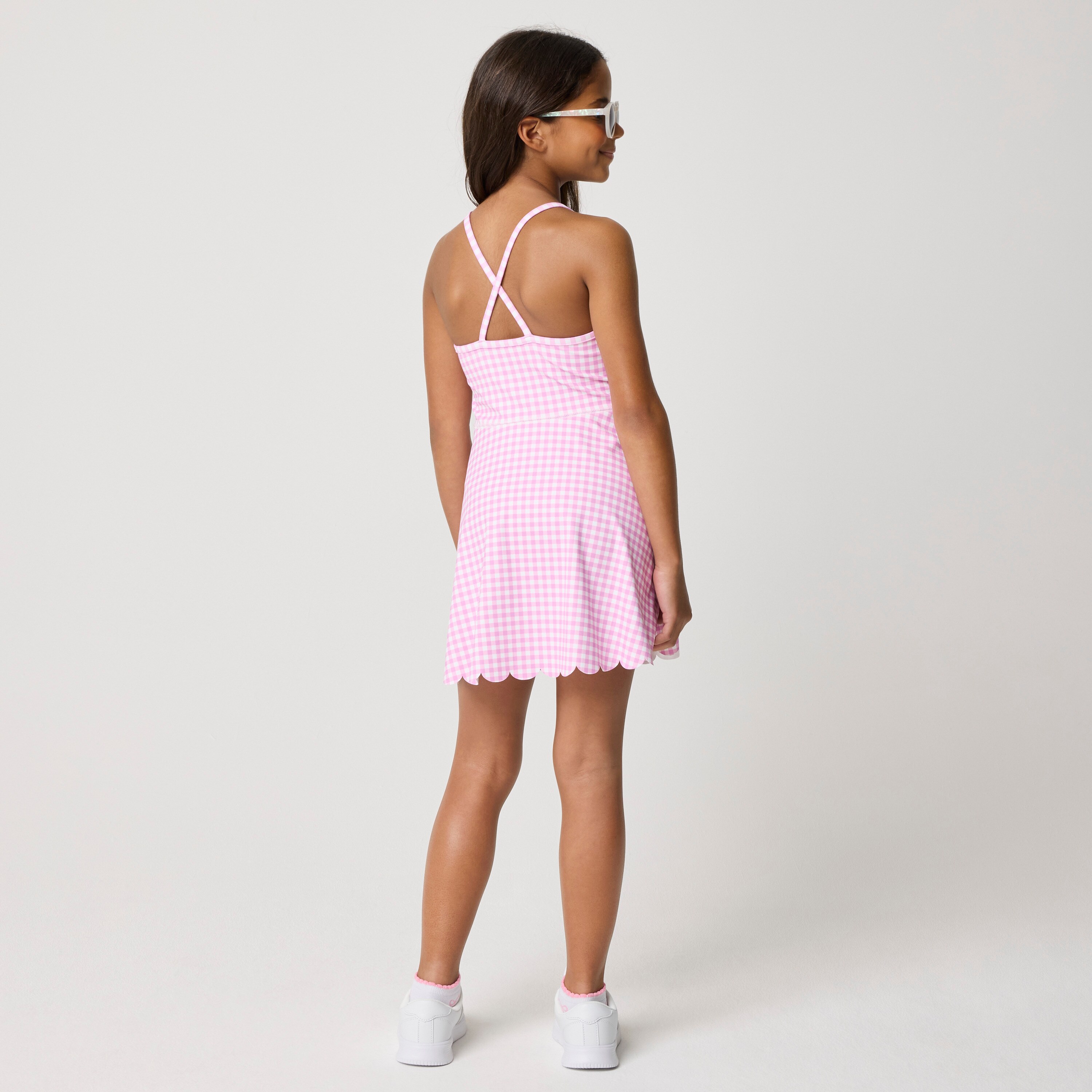 Girls' scallop-hem active dress