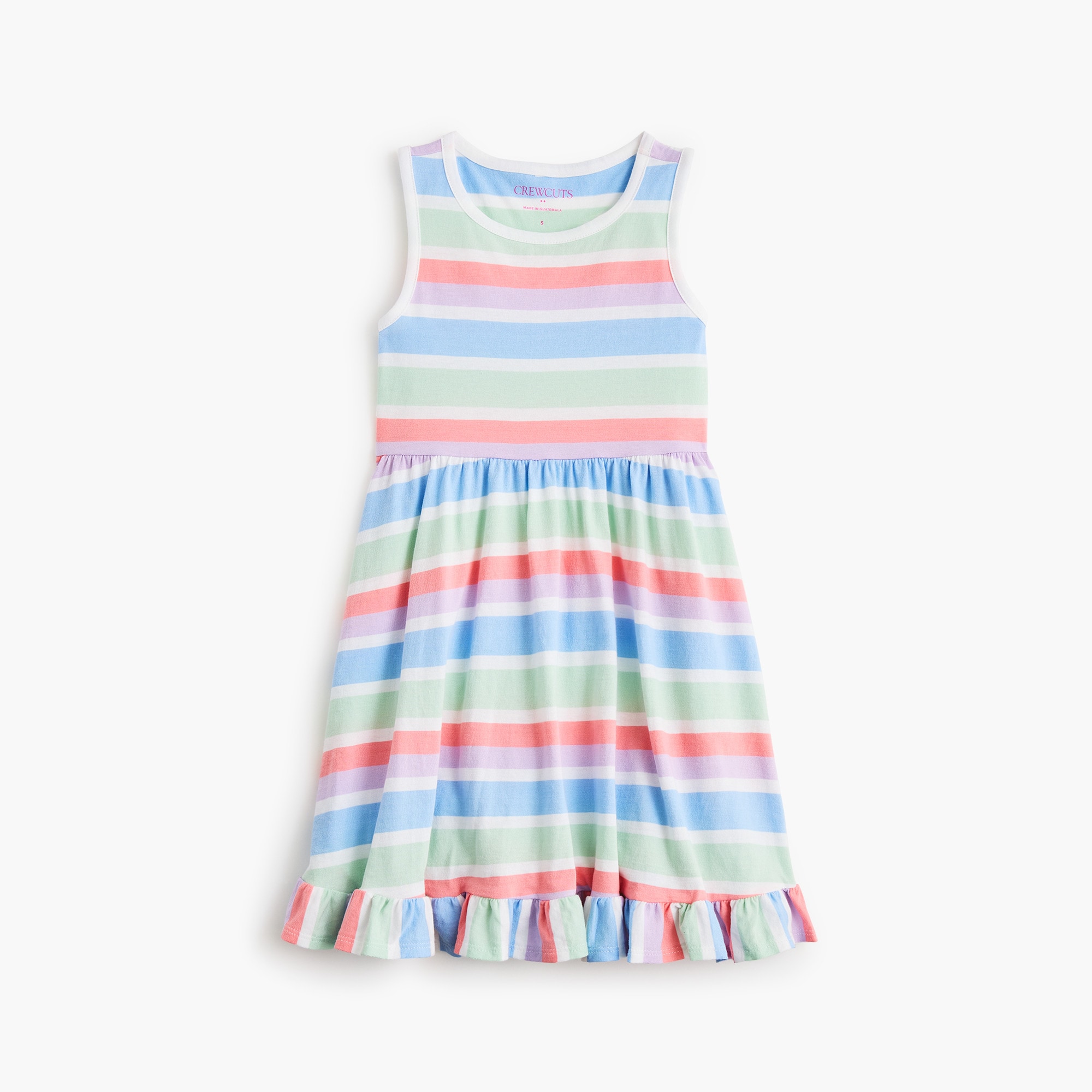  Girls' striped knit tank dress