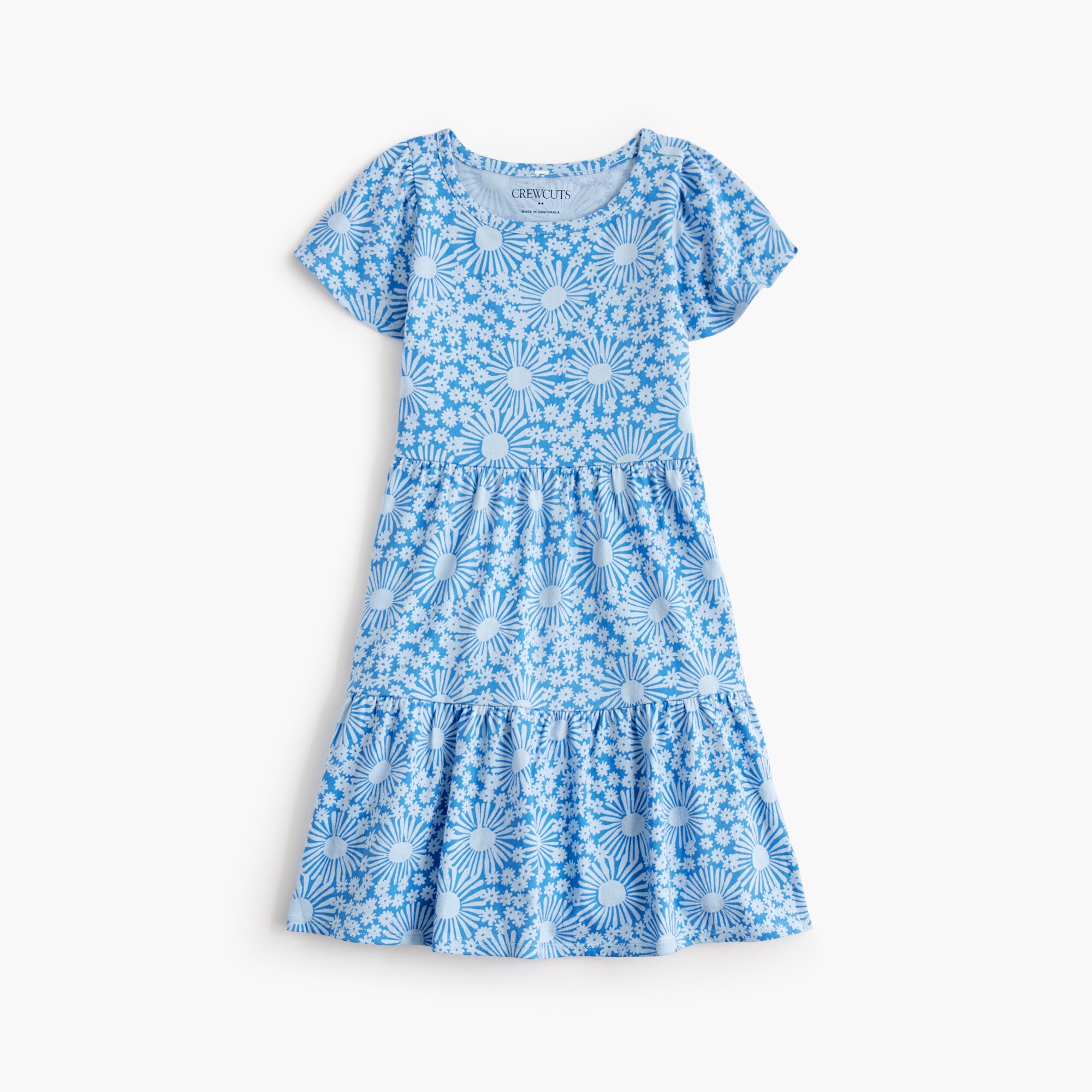 girls' floral flutter-sleeve knit dress for girls