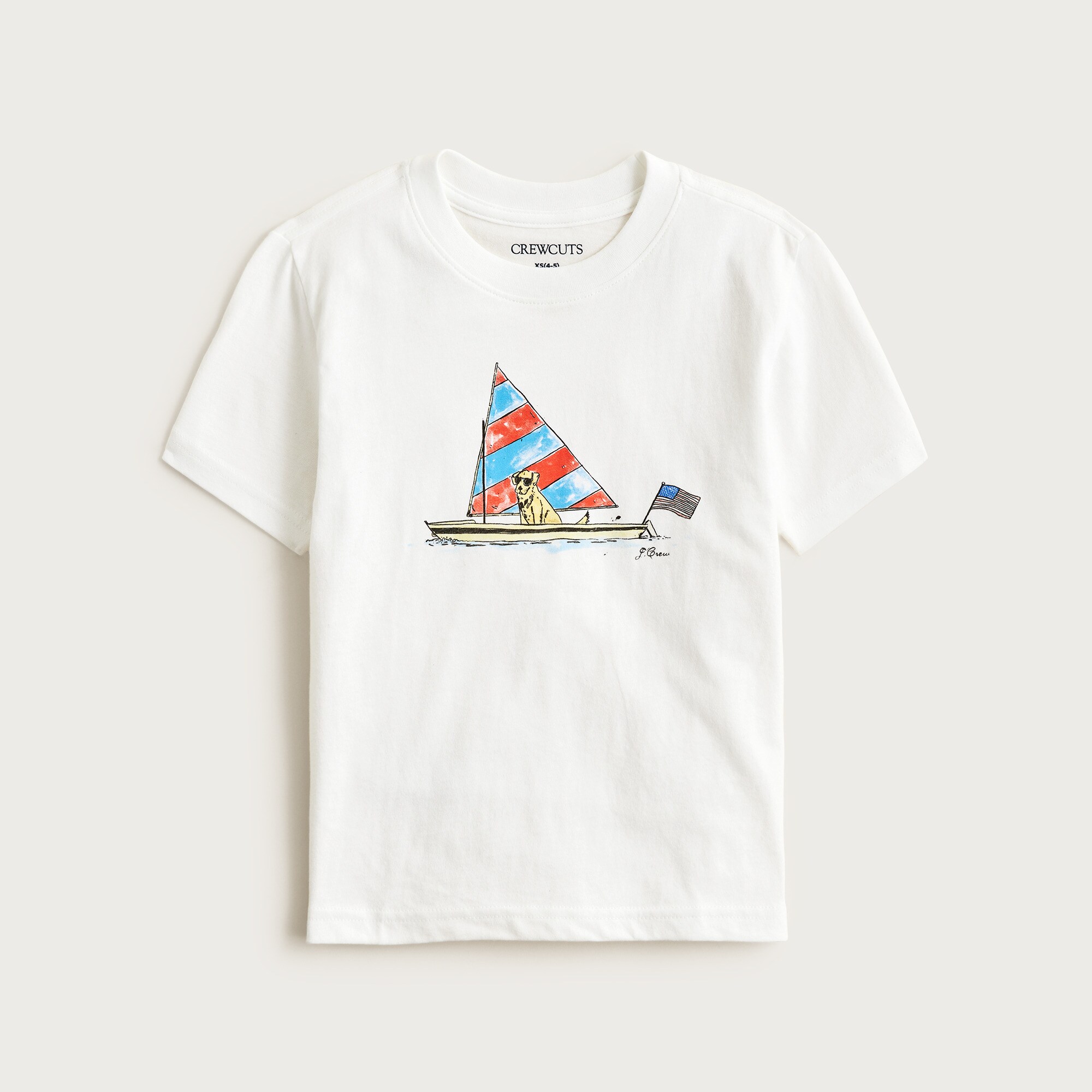 Kids' short-sleeve sailor dog graphic T-shirt
