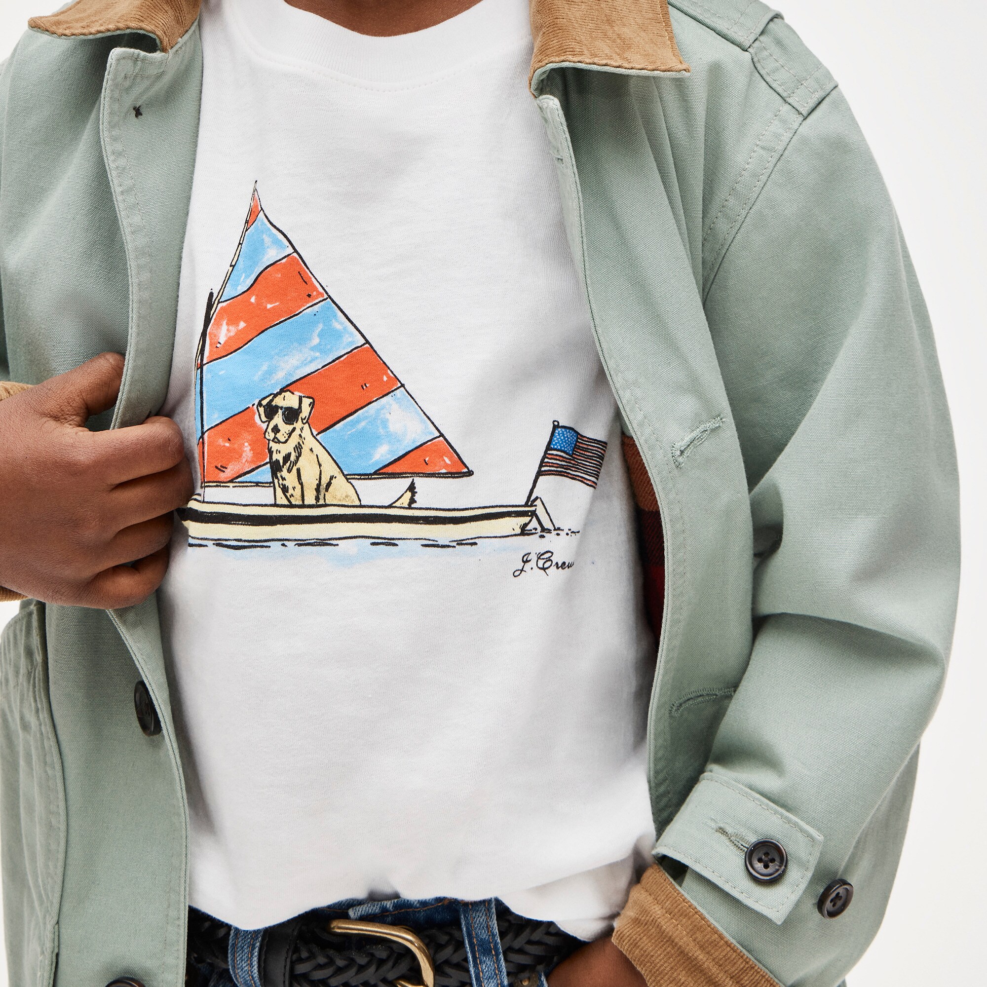 Kids' short-sleeve sailor dog graphic T-shirt