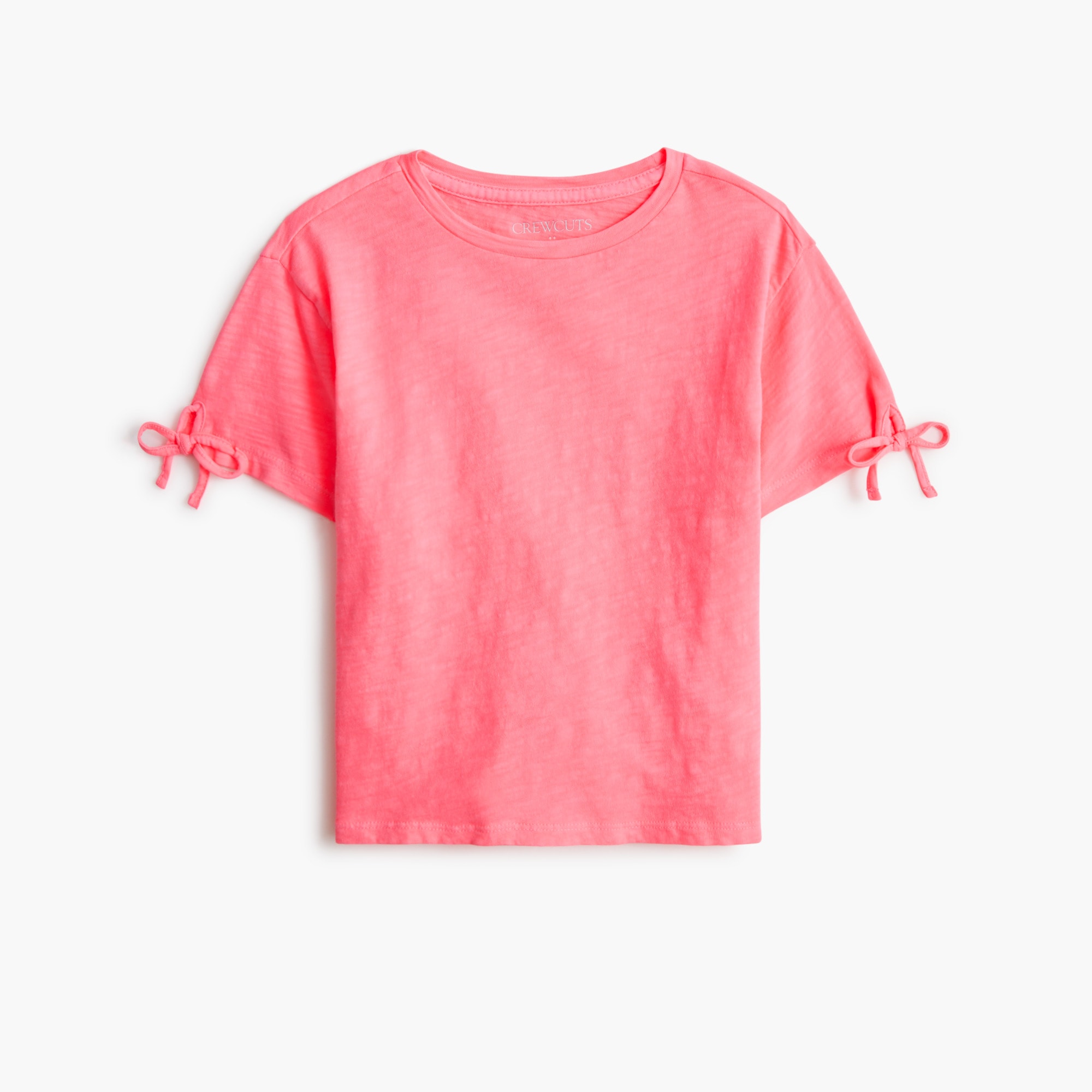 Girls' garment-dyed bow-sleeve tee
