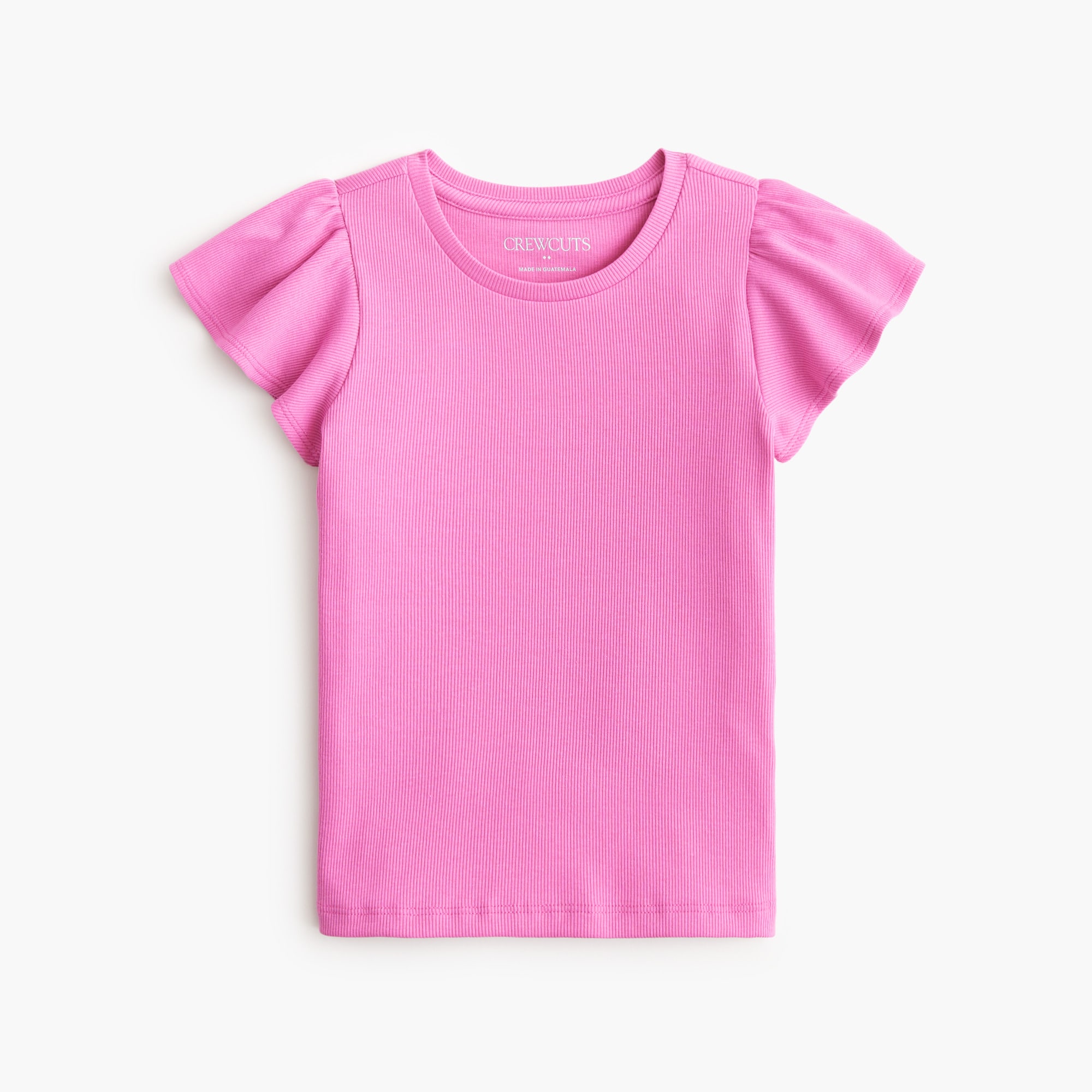 girls' ribbed flutter-sleeve tee for girls