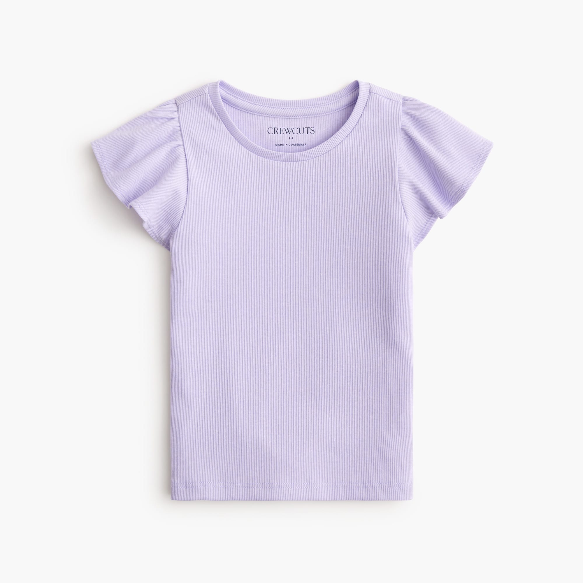 Girls' ribbed flutter-sleeve tee