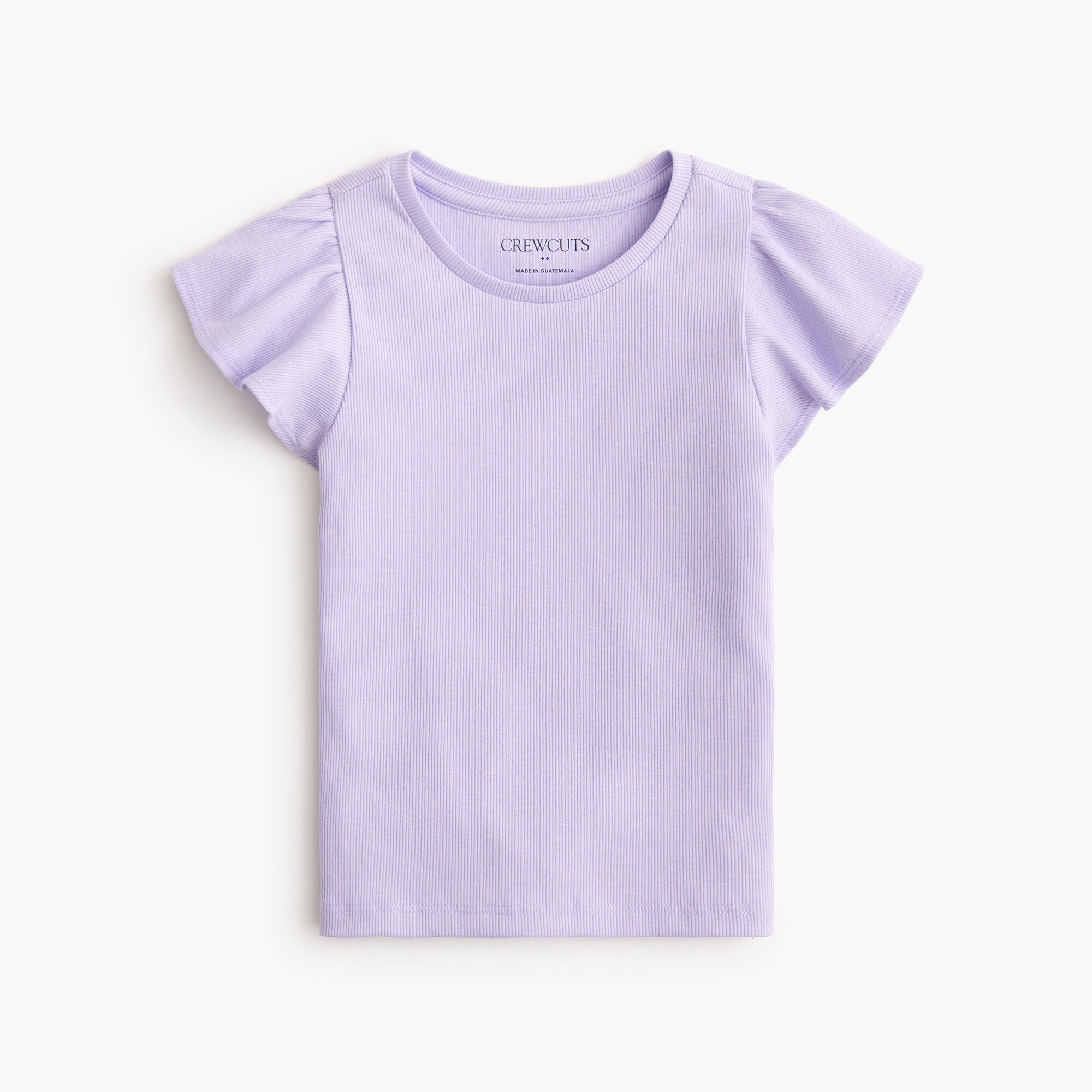 girls' ribbed flutter-sleeve tee for girls