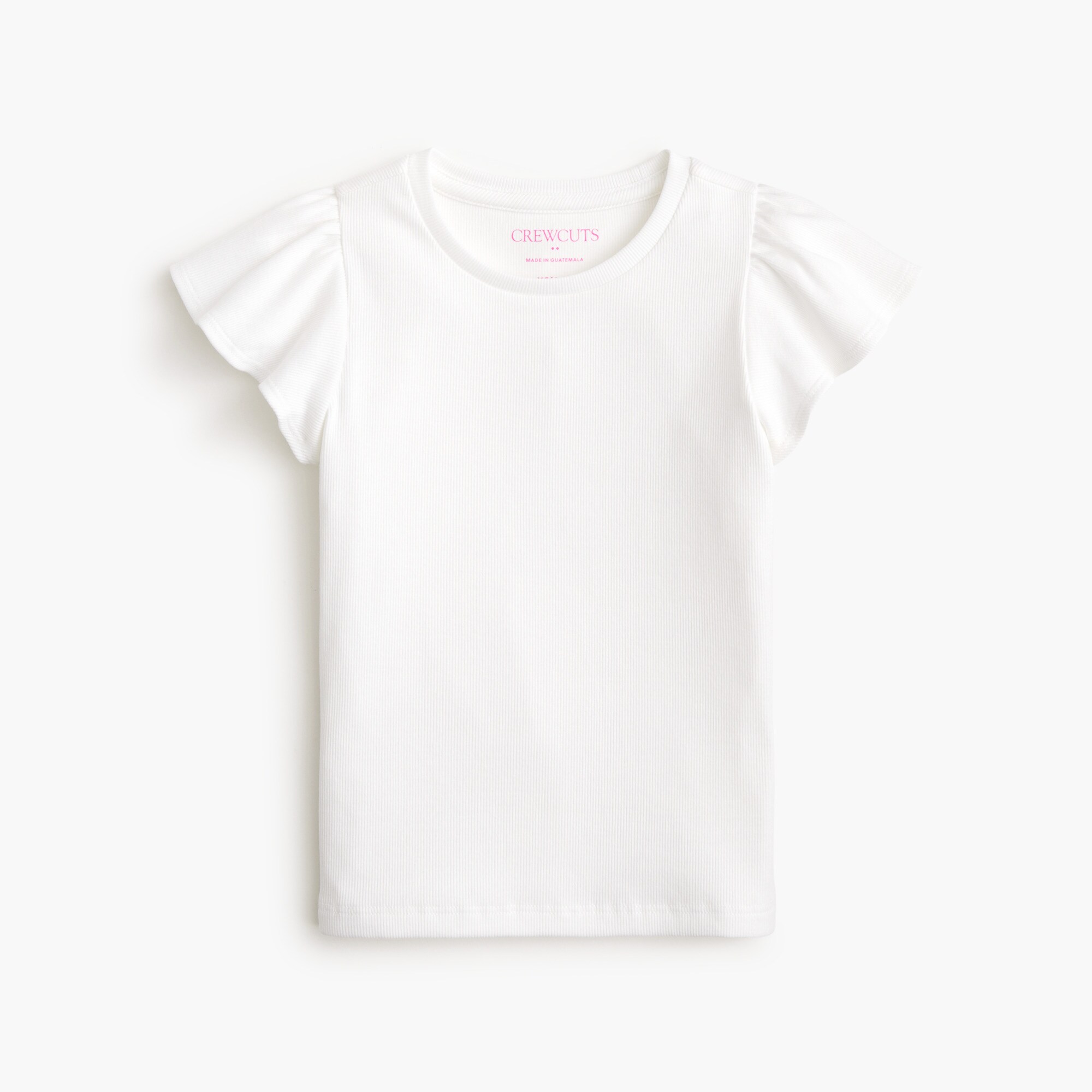  Girls' ribbed flutter-sleeve tee