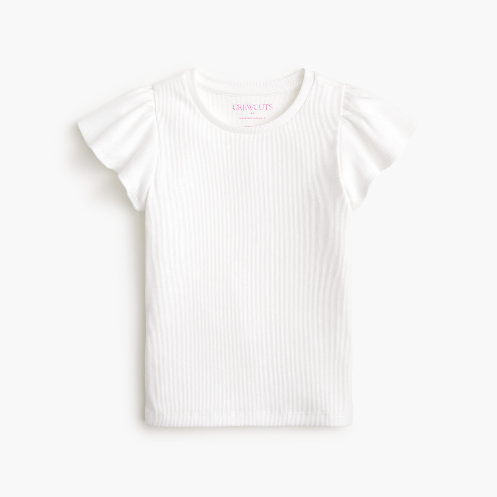 girls' ribbed flutter-sleeve tee for girls