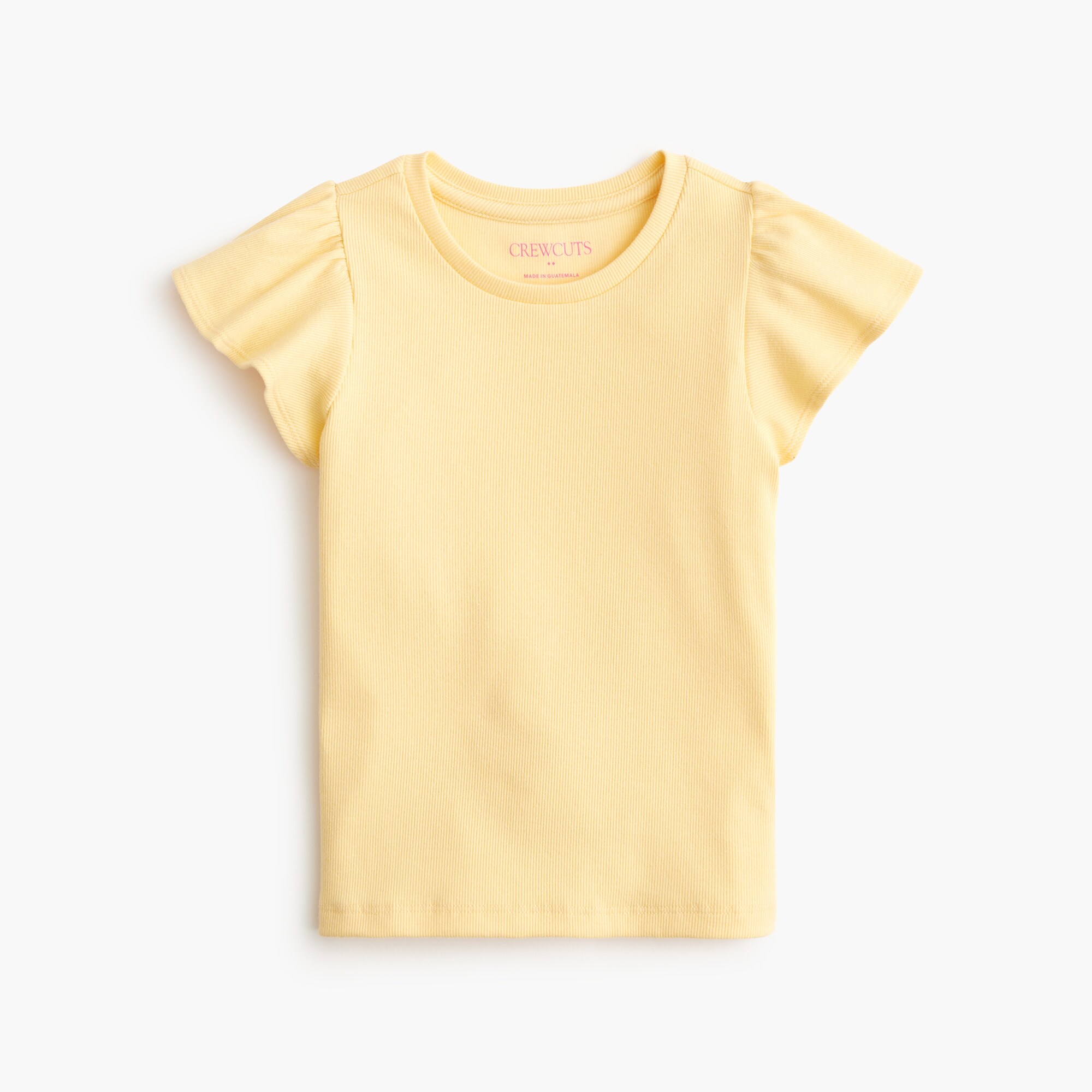 girls' ribbed flutter-sleeve tee for girls