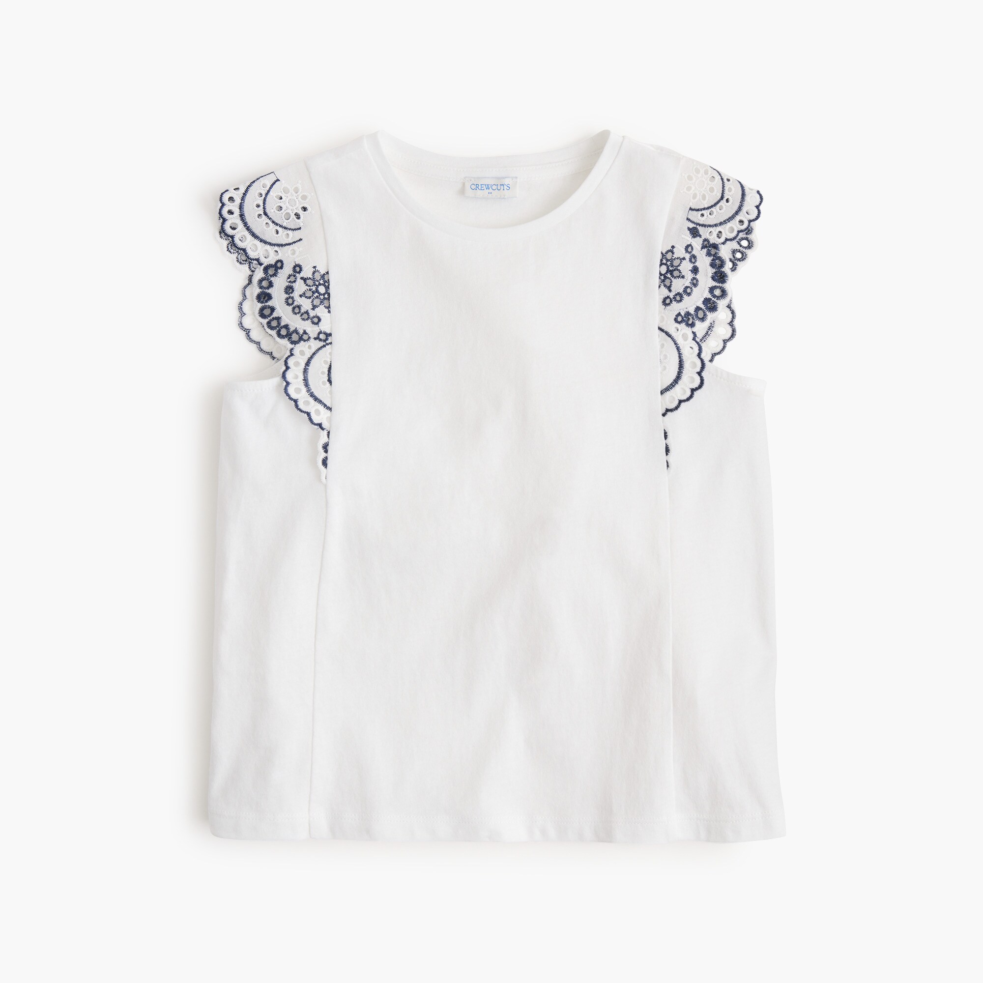 Girls' eyelet-trim tank top