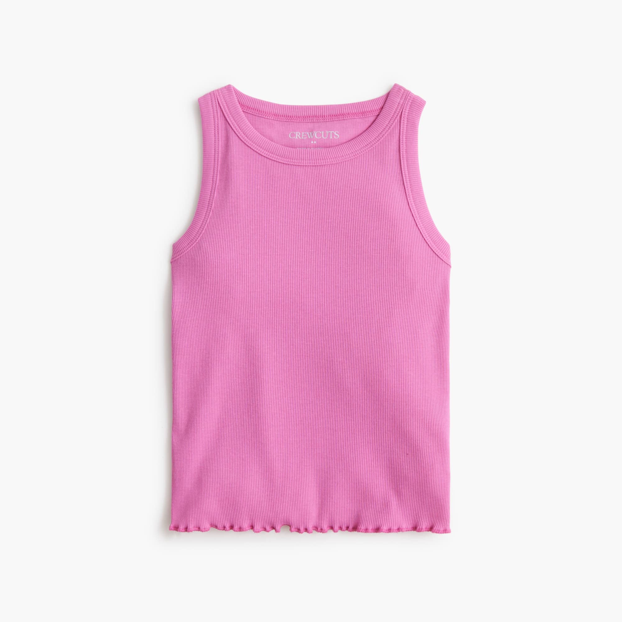 girls Girls' ribbed lettuce-hem tank top