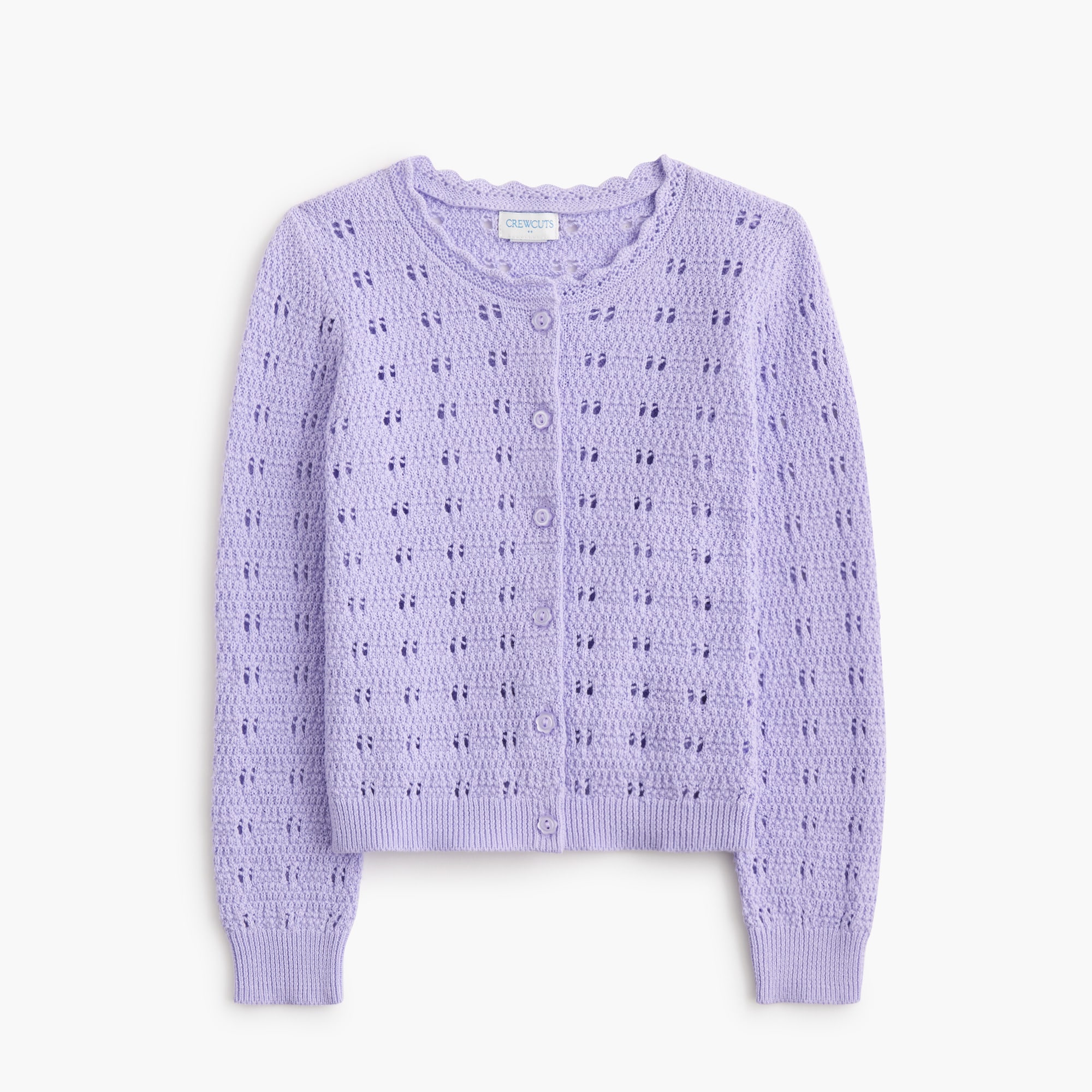 Girls' pointelle cardigan sweater